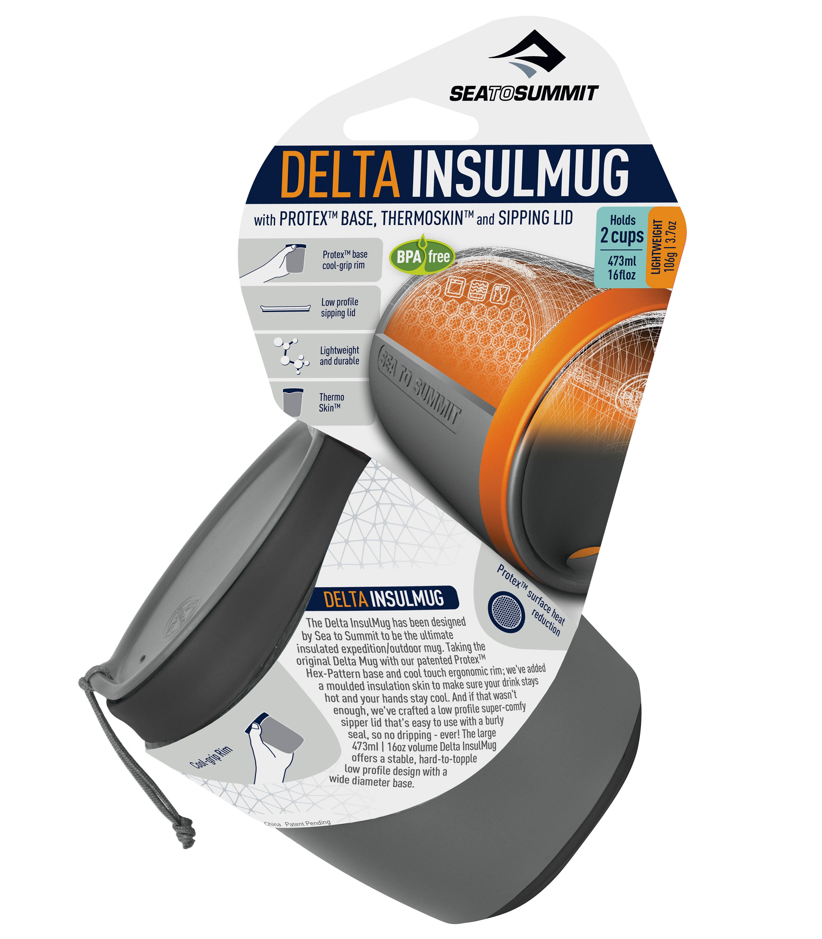 SEA TO SUMMIT PTY LTDDelta Insul-Mug Insulated Camping Cup, Grey