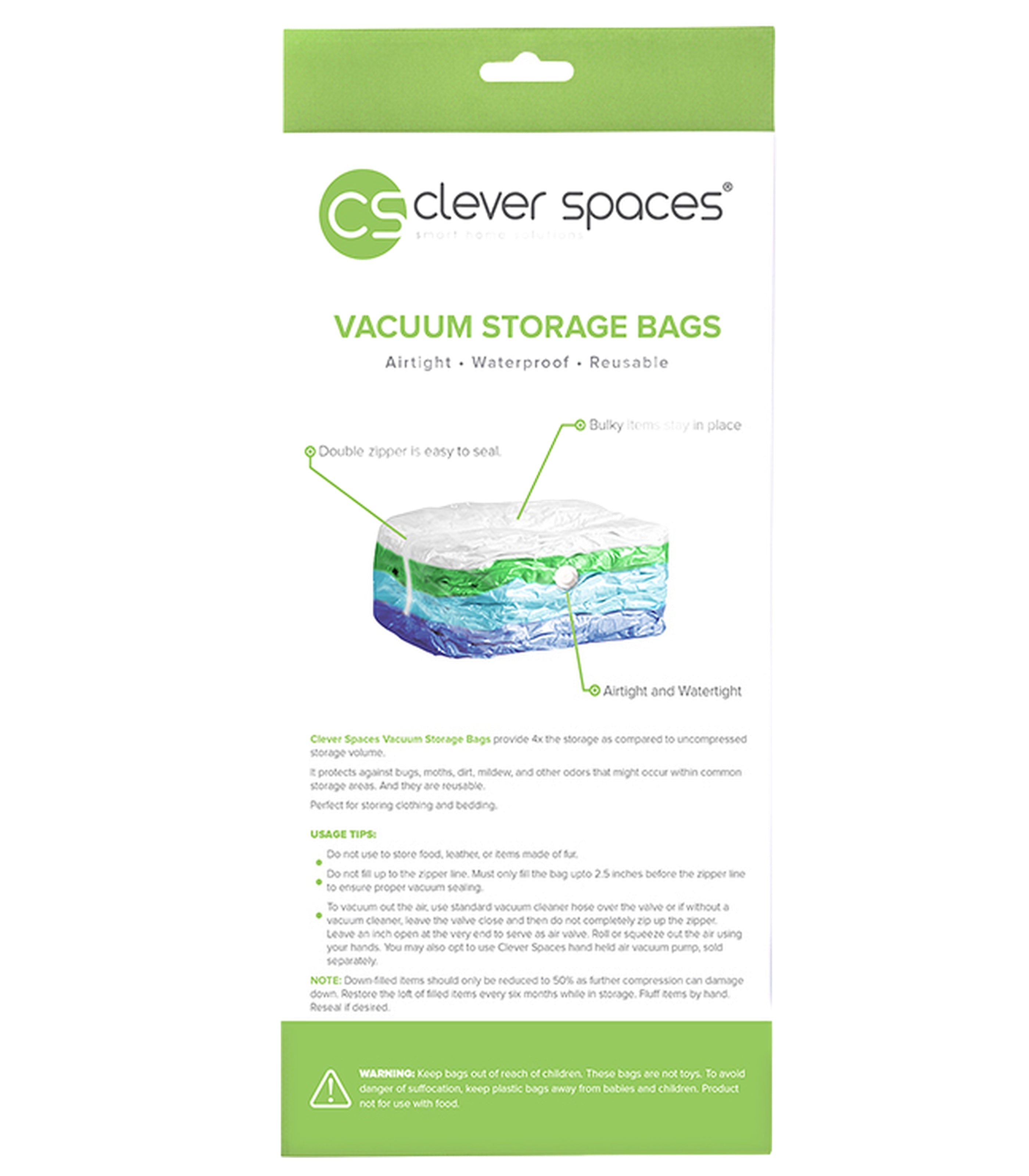 CLEVER SPACESVaccum Storage Bags - Cube 2Pcs