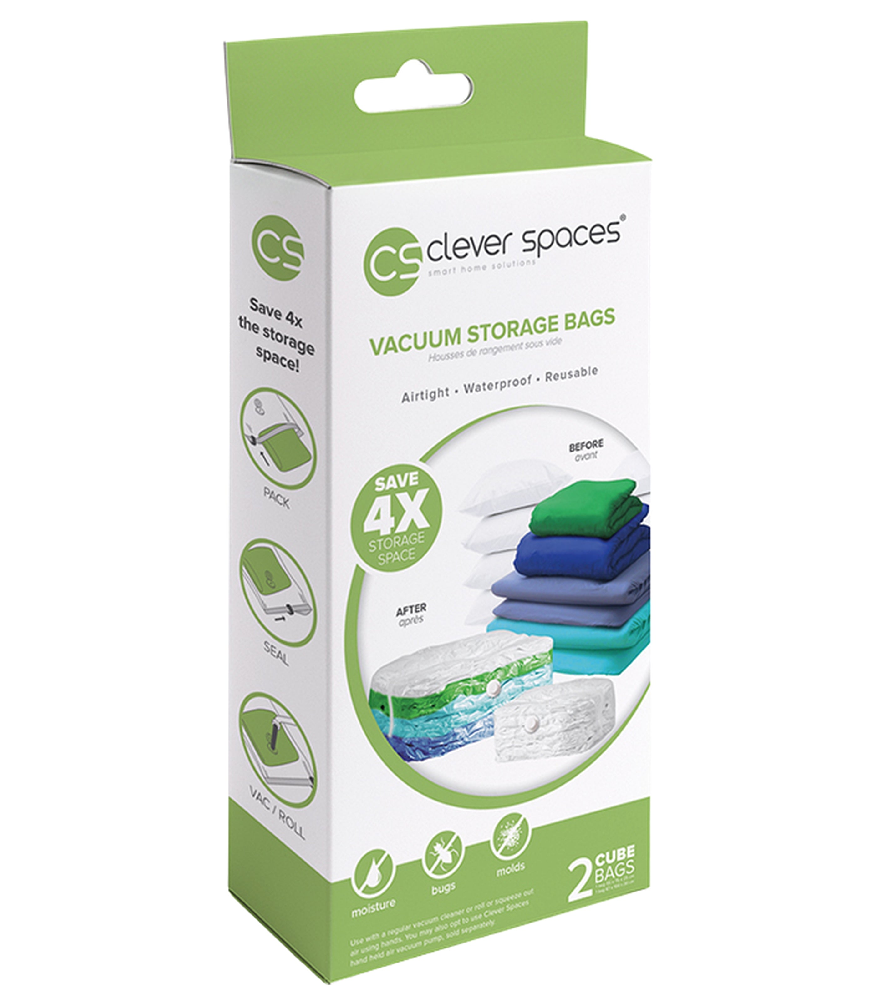 CLEVER SPACESVaccum Storage Bags - Cube 2Pcs