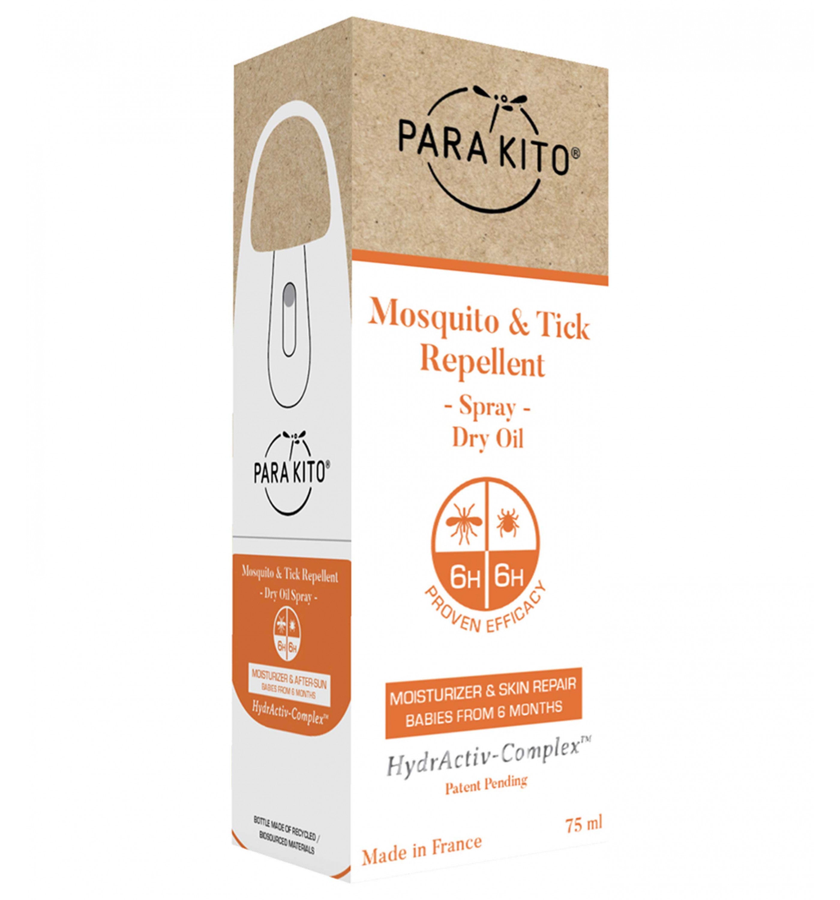 PARAKITOMosquito & Tick Repellent 75Ml Dry Oil Spray Water Resistant, Moisturizer & After Sun Spray
