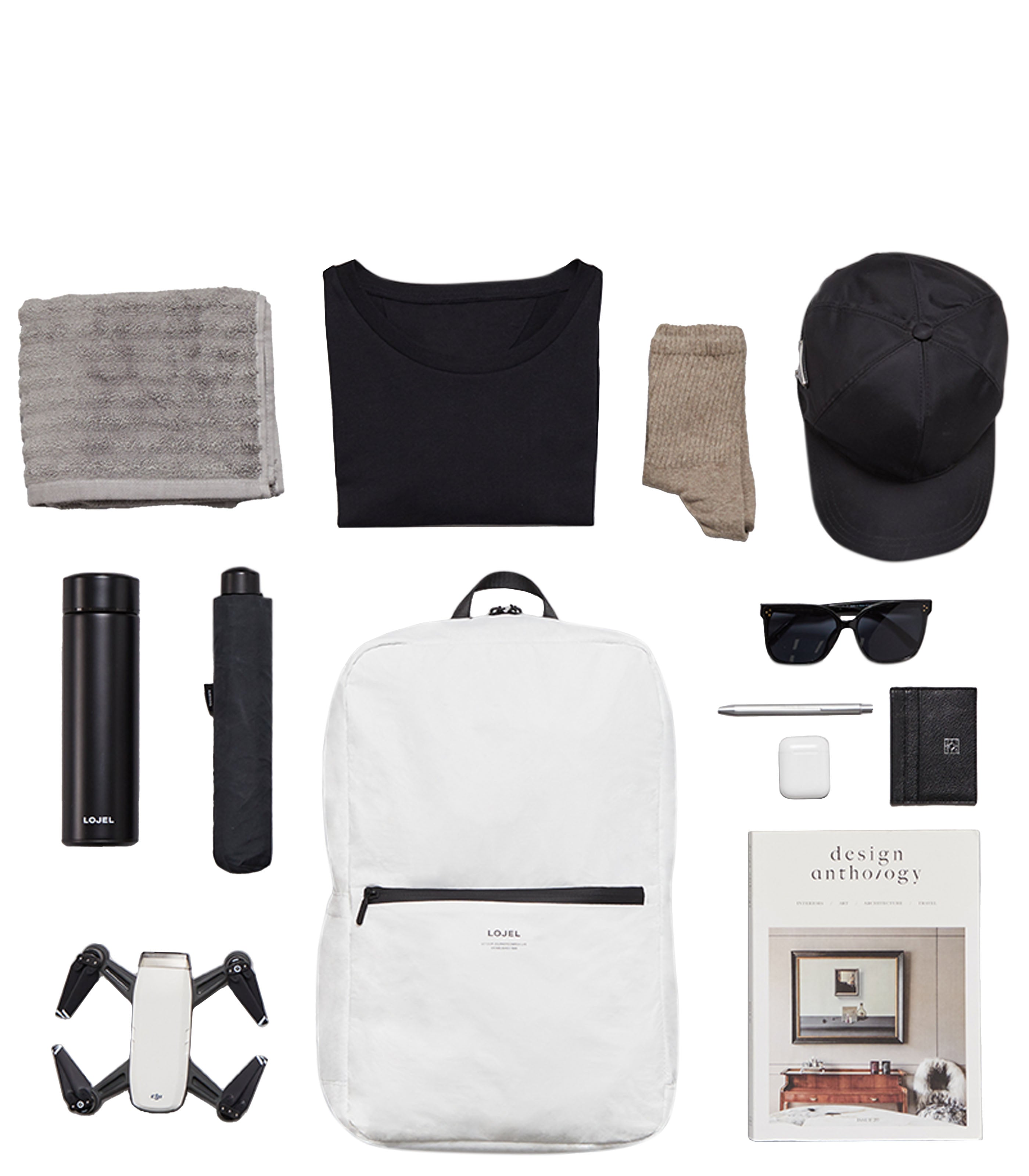 LOJELSlash Series Foldable Travel/Daypack Matte White