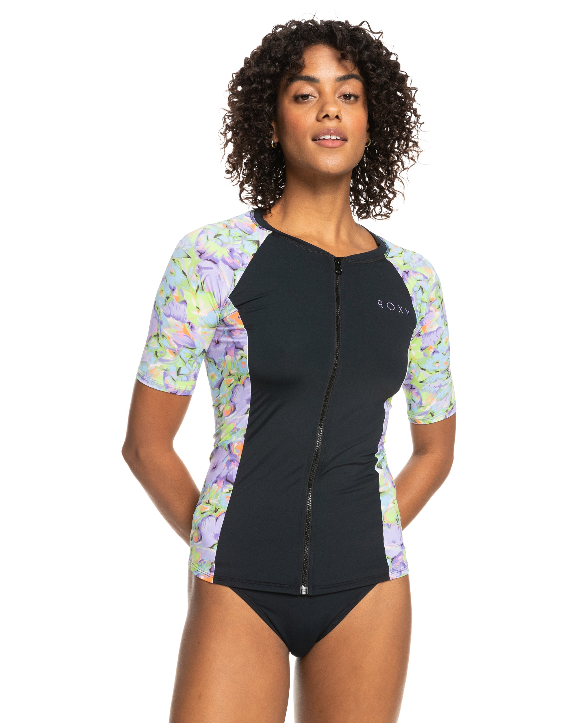 ROXYNew SS Lycra Zipped Throught Rashguard