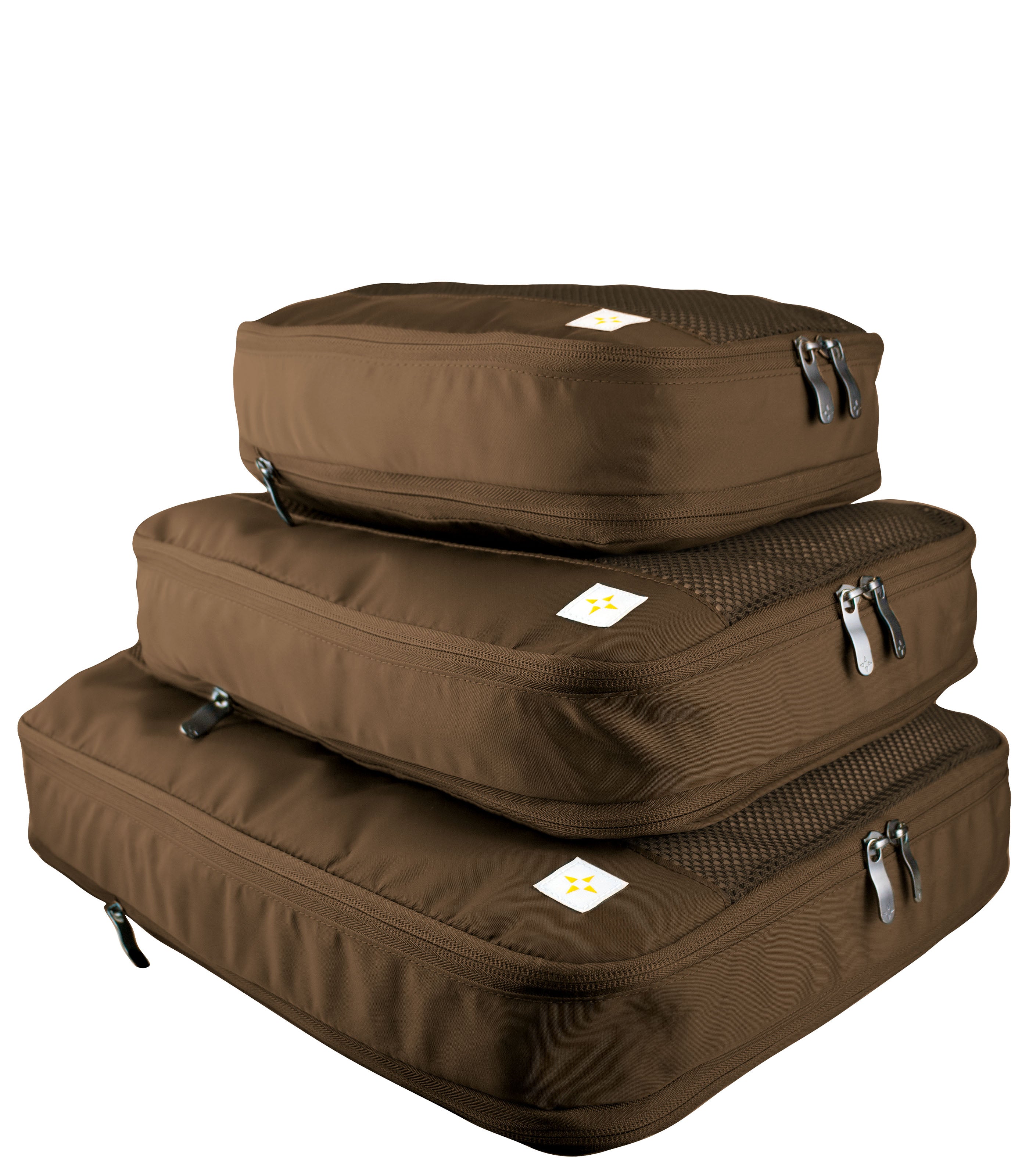 WORLD TRAVELLER3PC COMPRESSIBLE PACKING CUBE SET Chestnut