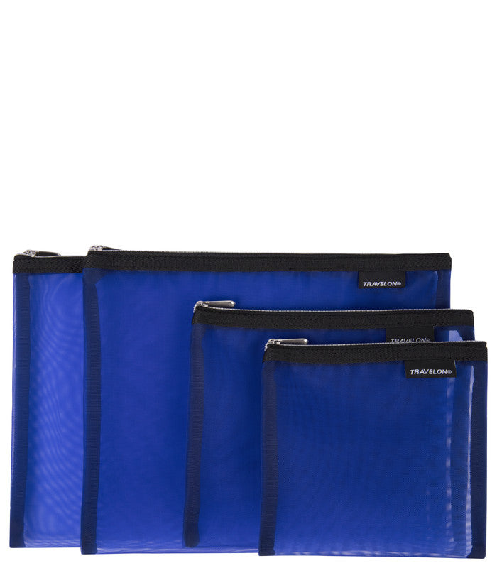 TRAVELONSet of 4 Mesh Pouches Blue