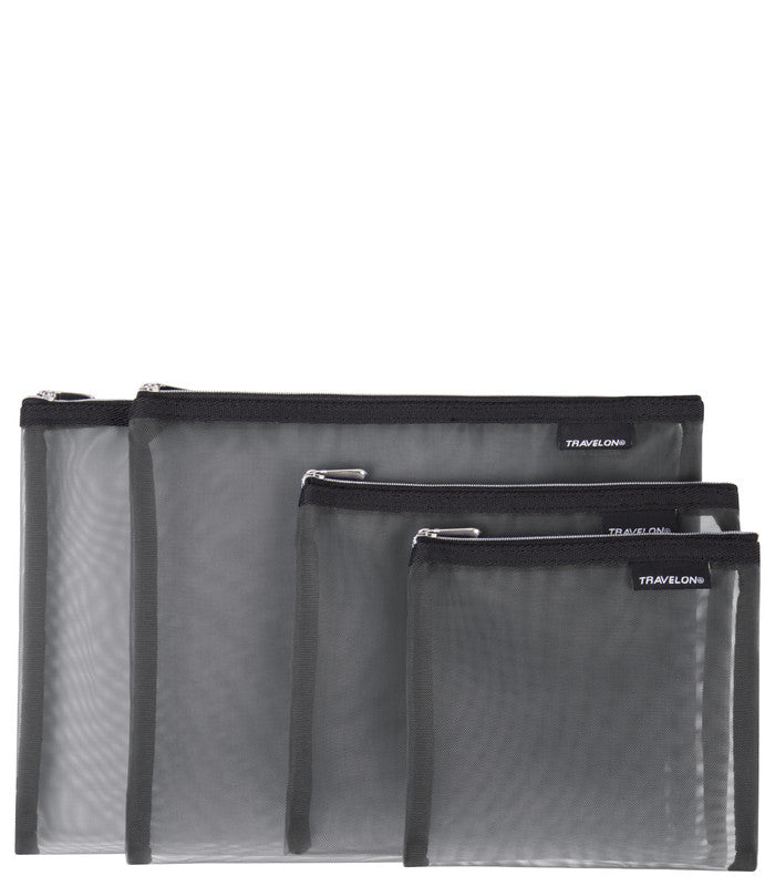 TRAVELONSet of 4 Mesh Pouches Gray