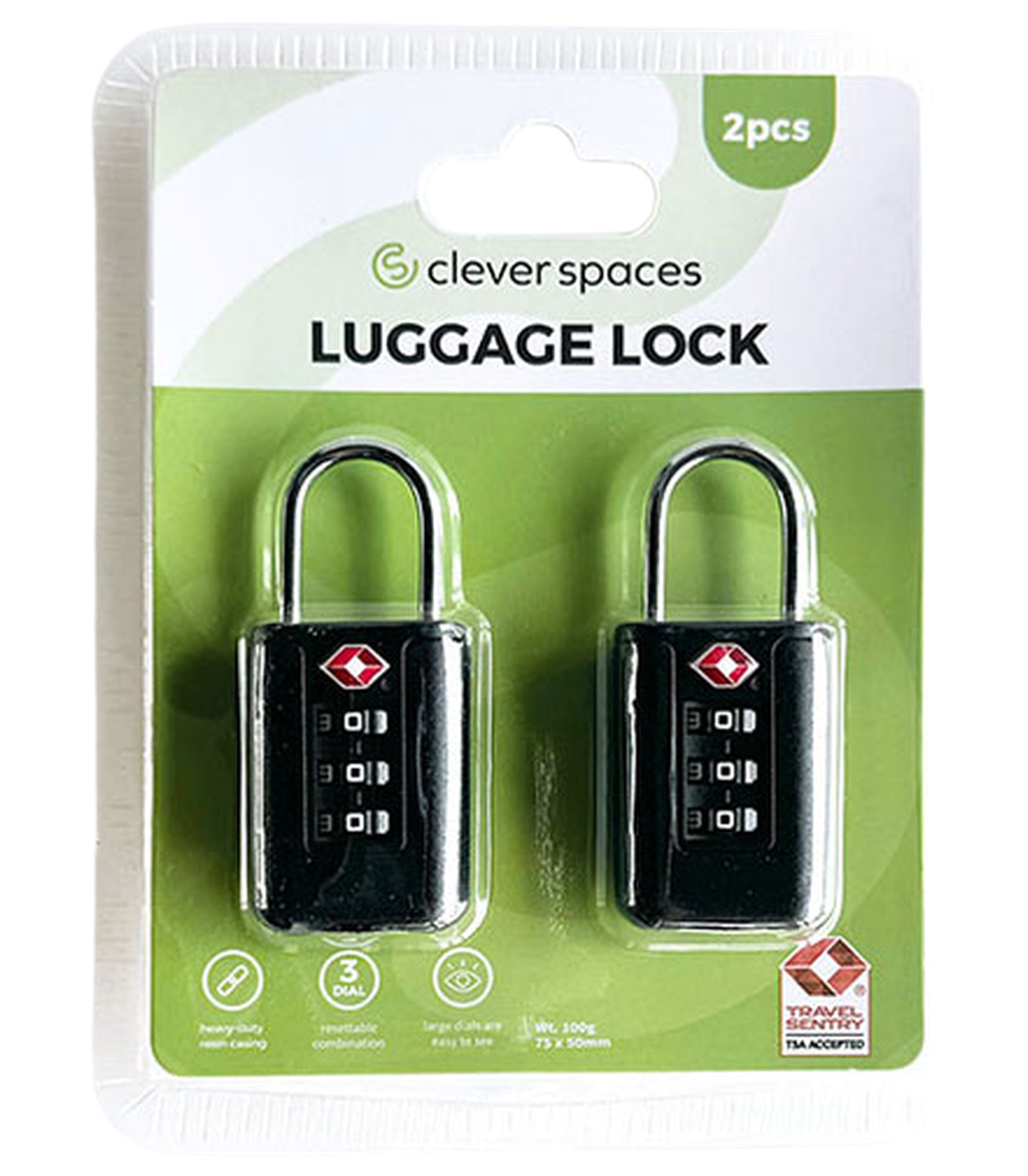 CLEVER SPACESLuggage Lock - 2Pcs