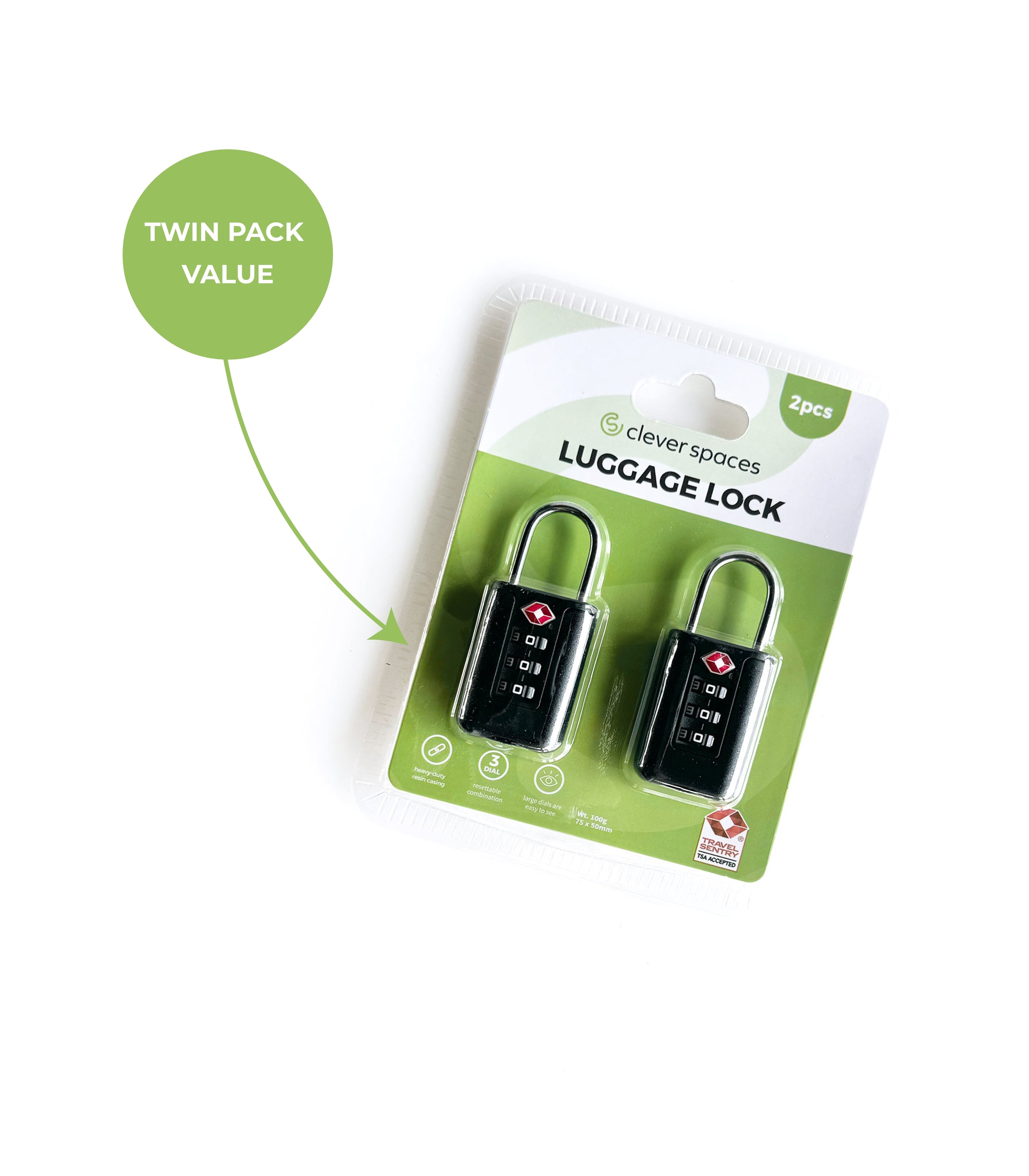 CLEVER SPACESLuggage Lock - 2Pcs
