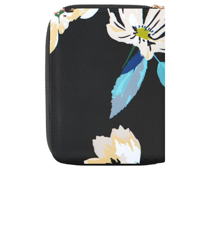 TRAVELONRFID Blocking Passport Zip Wallet - Midnight Floral