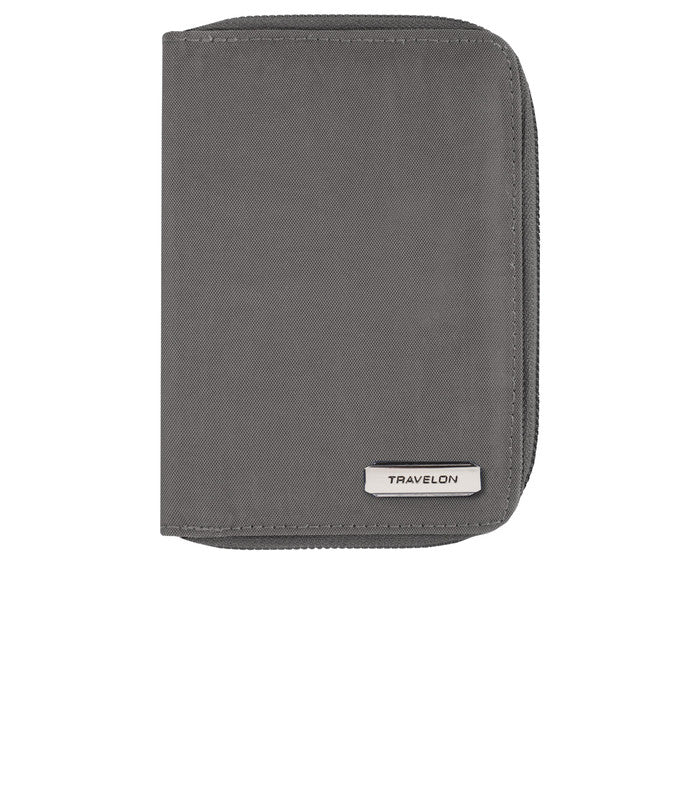 TRAVELONRFID Blocking Passport Zip Wallet - Smoke