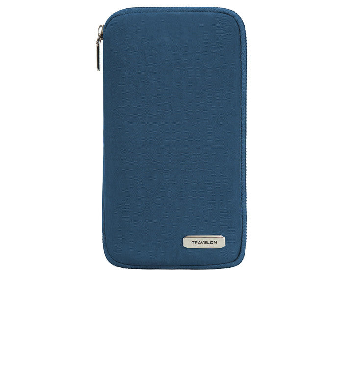 TRAVELONRFID Blocking Family Passport Zip Wallet - Ocean