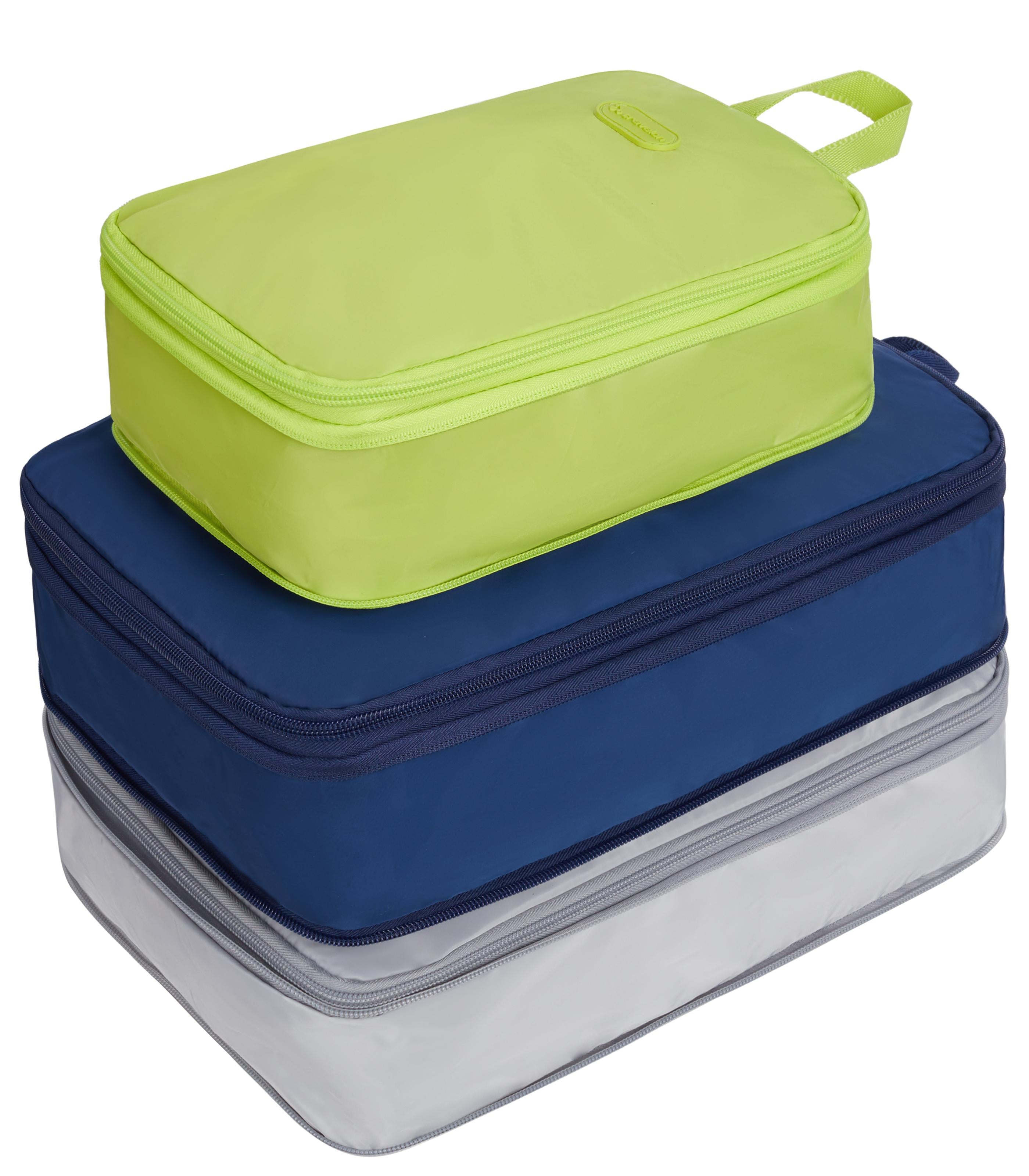 TRAVELONPacking Intelligence Set of 3 Compression Cubes - Cool Tones