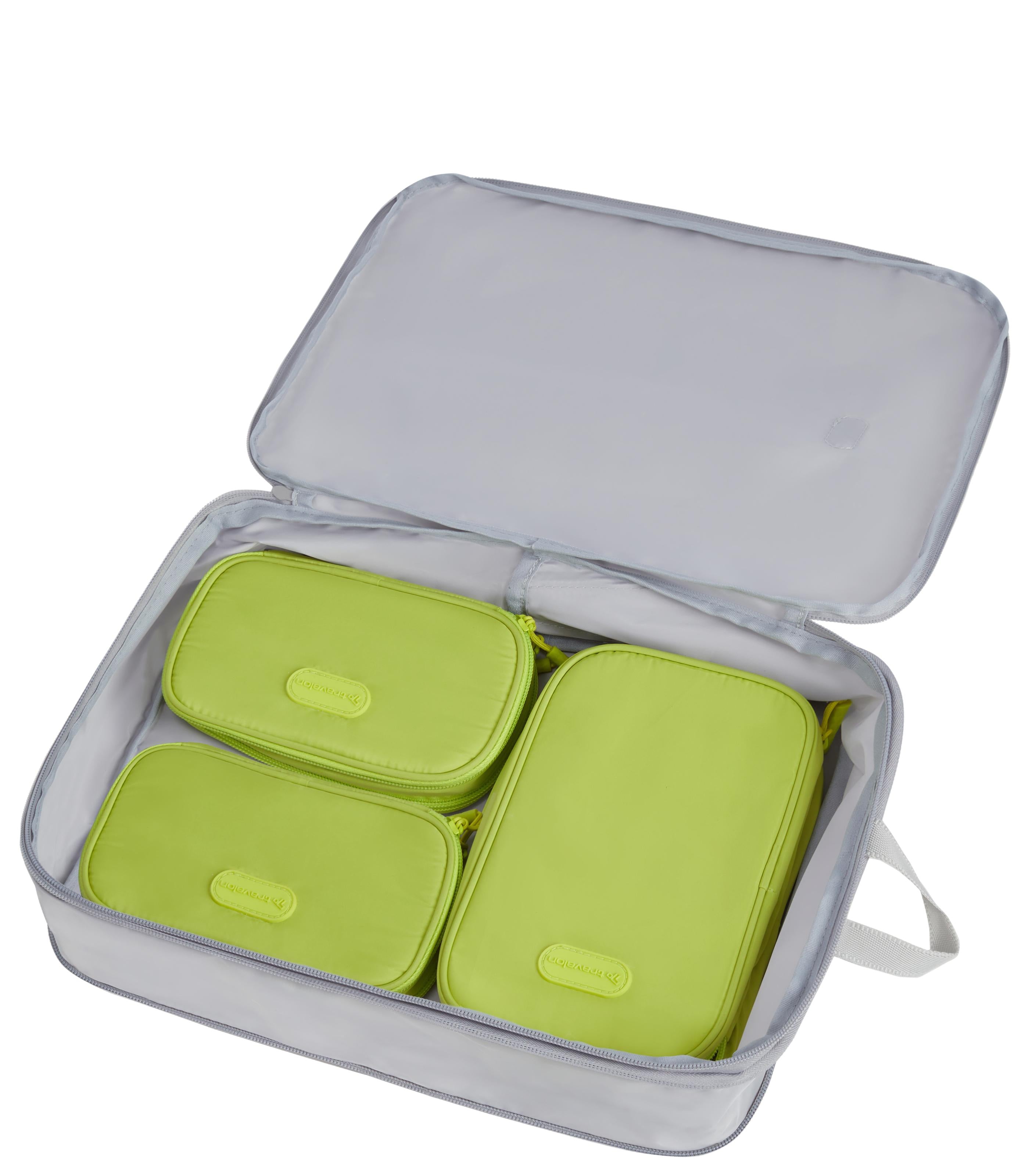 TRAVELONPacking Intelligence Set of 3 Compression Cubes - Cool Tones