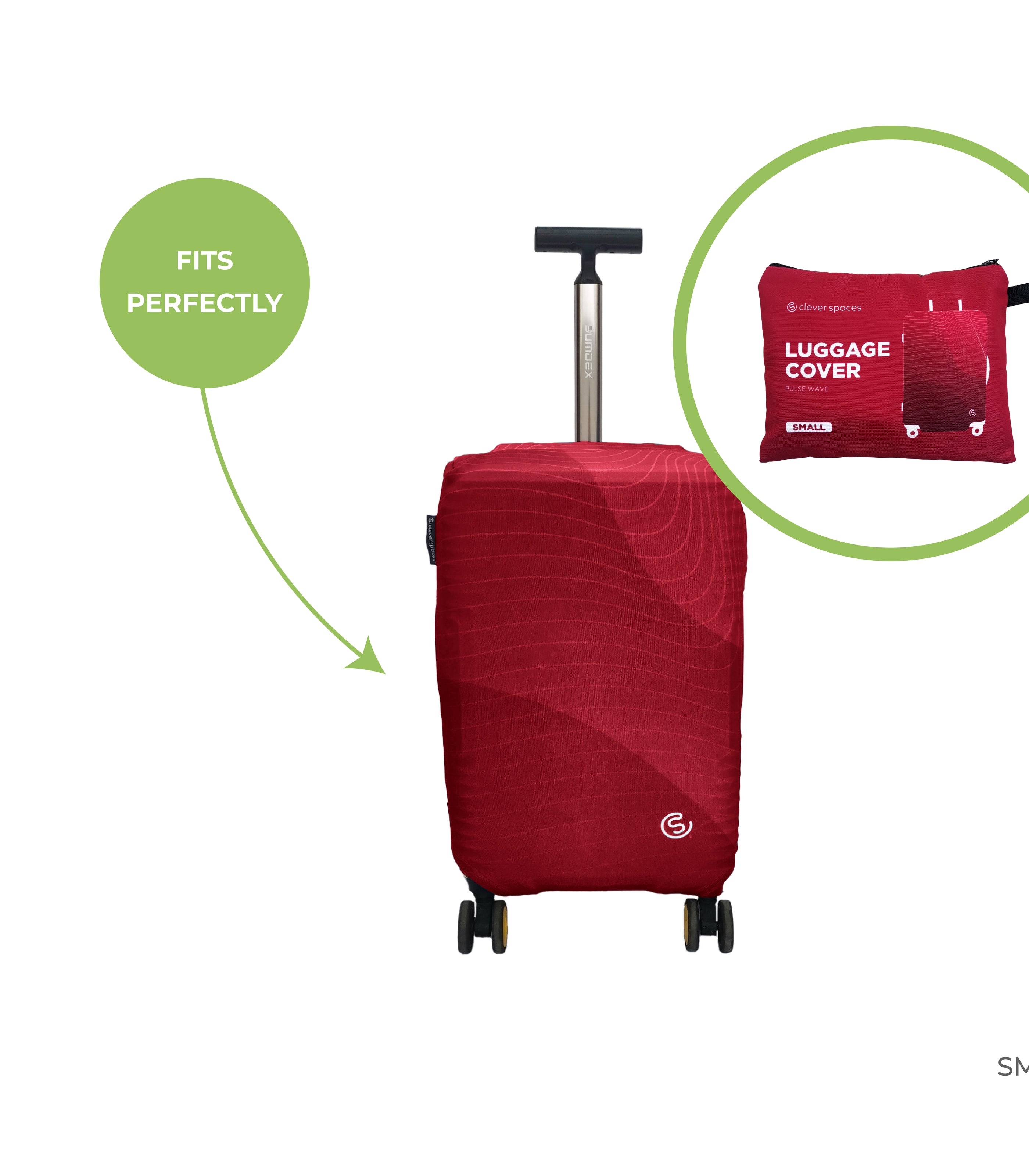 CLEVER SPACESPulse Wave Luggage Cover Small - Red