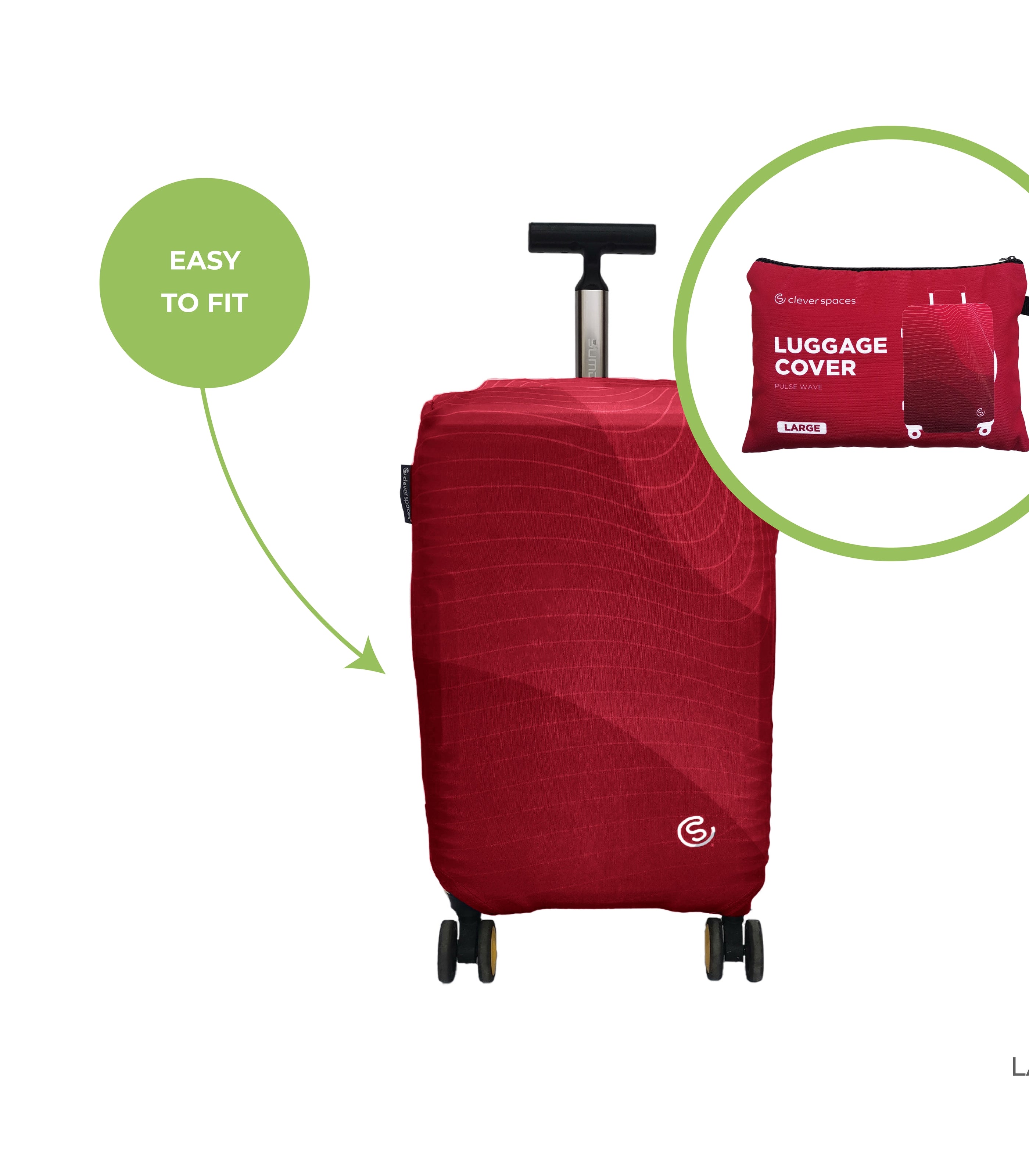 CLEVER SPACESPulse Wave Luggage Cover Large - Red