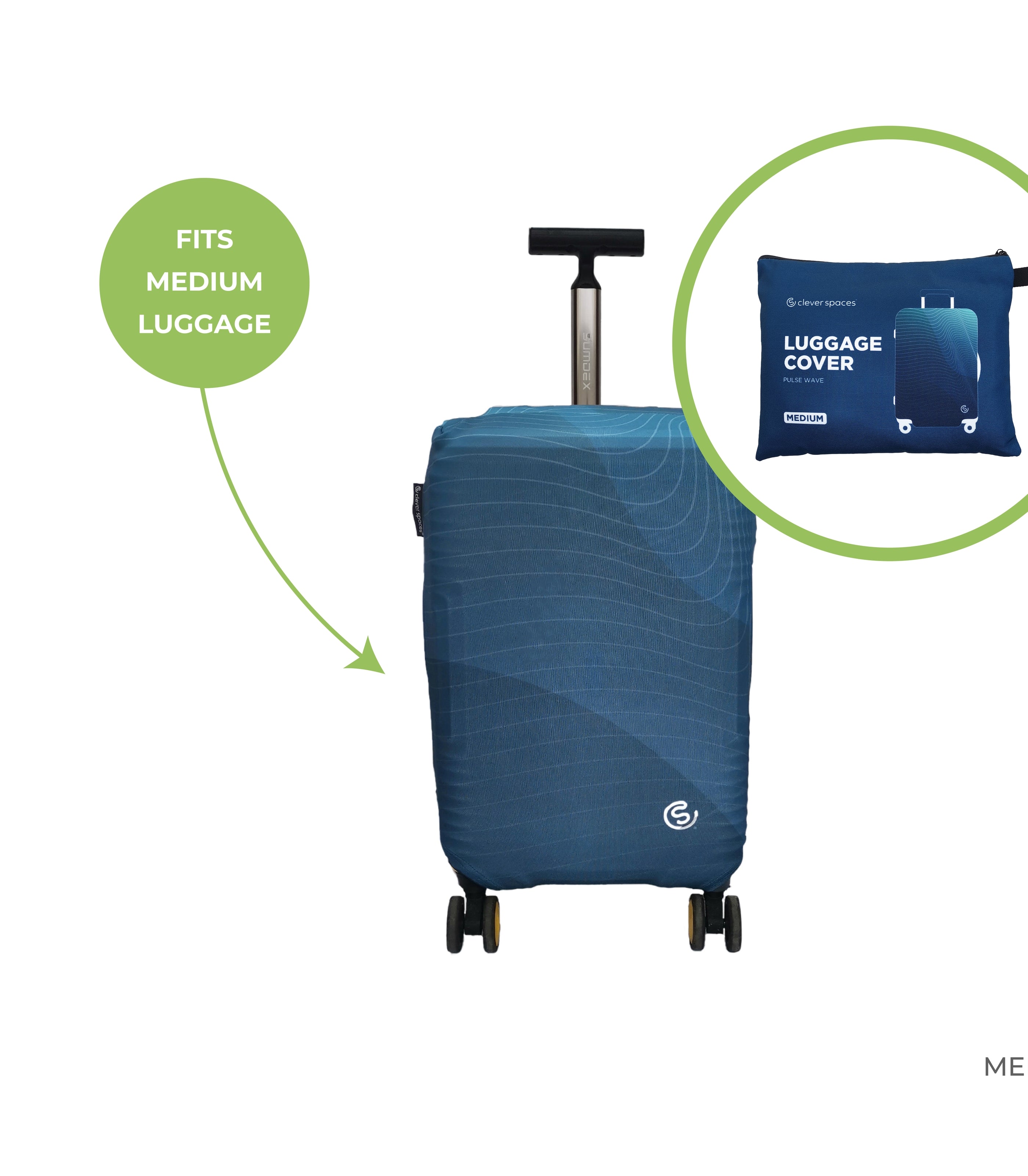CLEVER SPACESPulse Wave Luggage Cover Medium - Blue