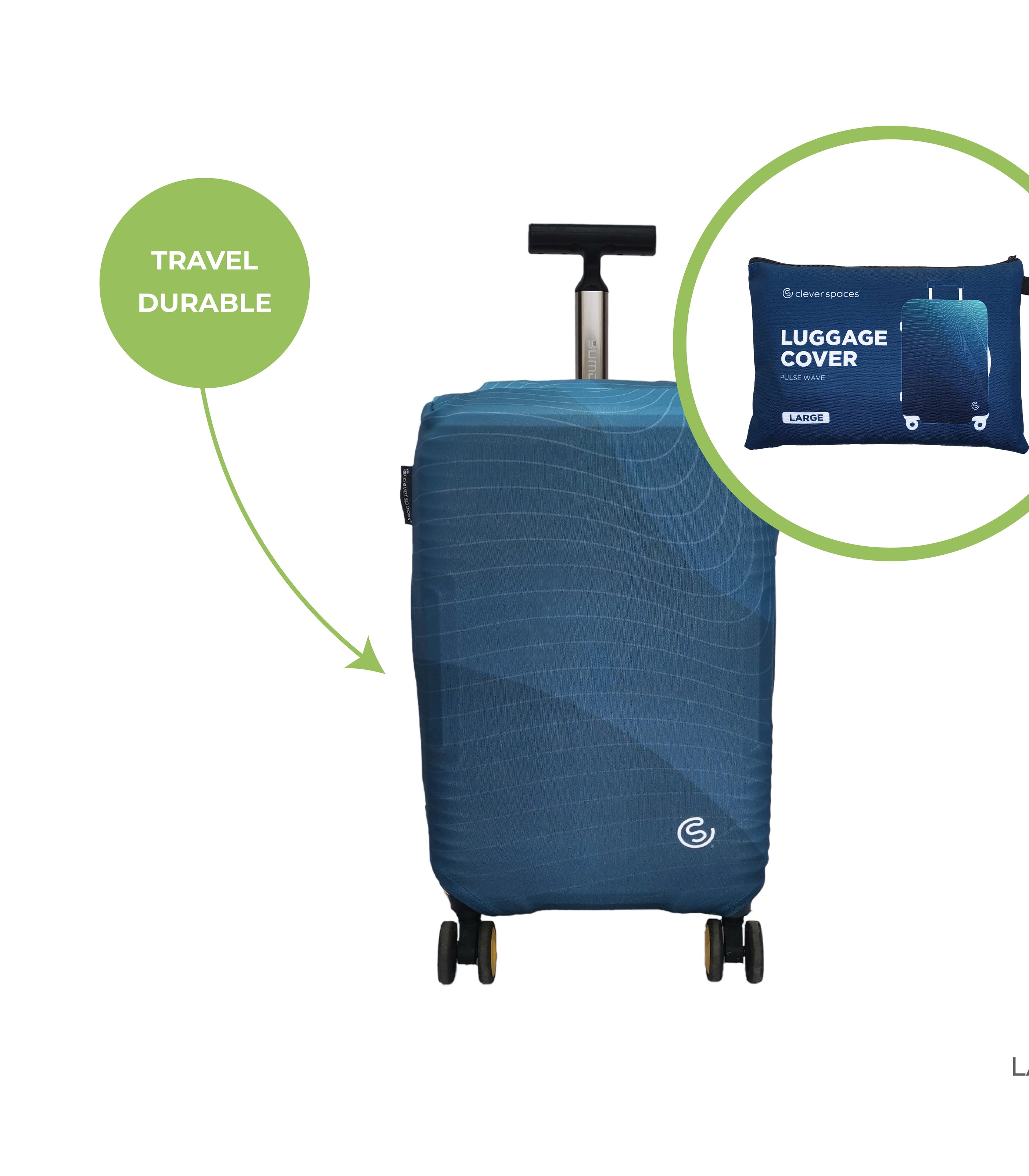 CLEVER SPACESPulse Wave Luggage Cover Large - Blue