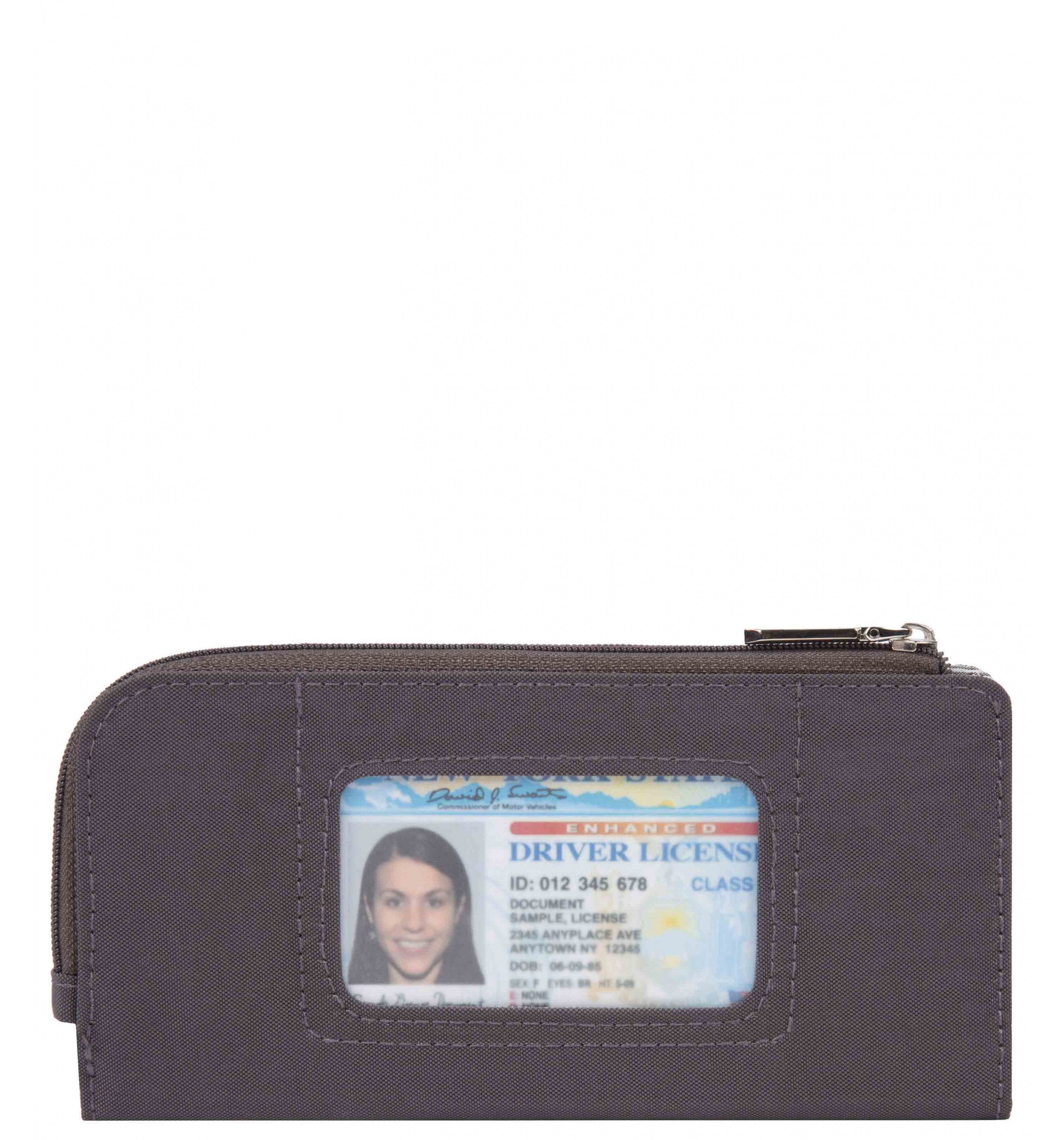 TRAVELONRFID-Blocking Slim Zip Wallet