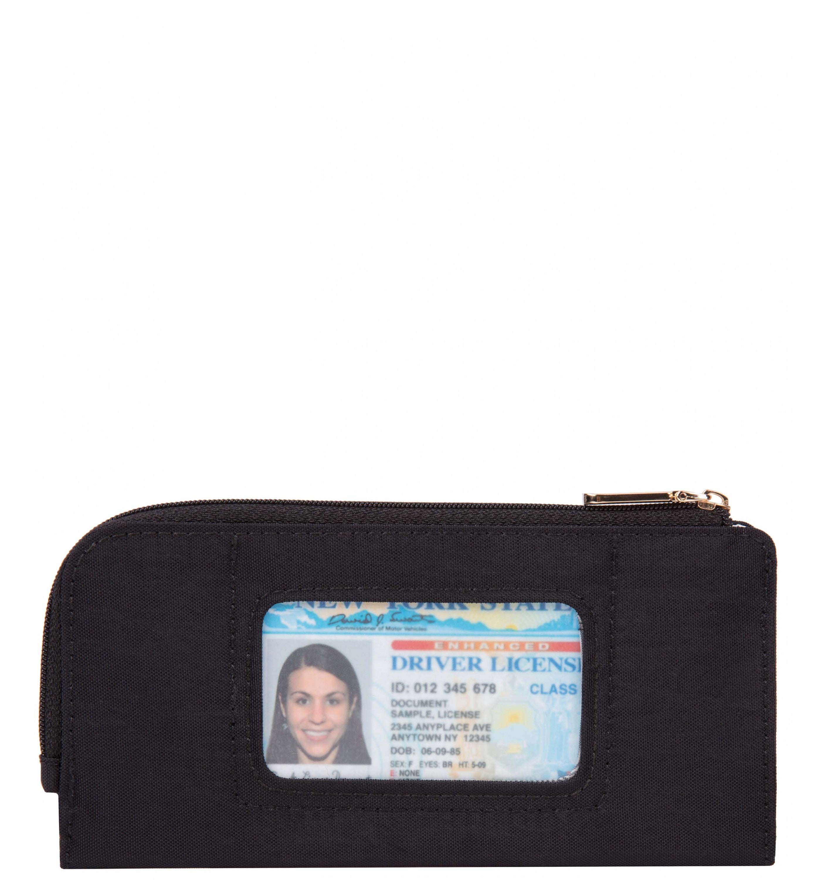TRAVELONRFID-Blocking Slim Zip Wallet