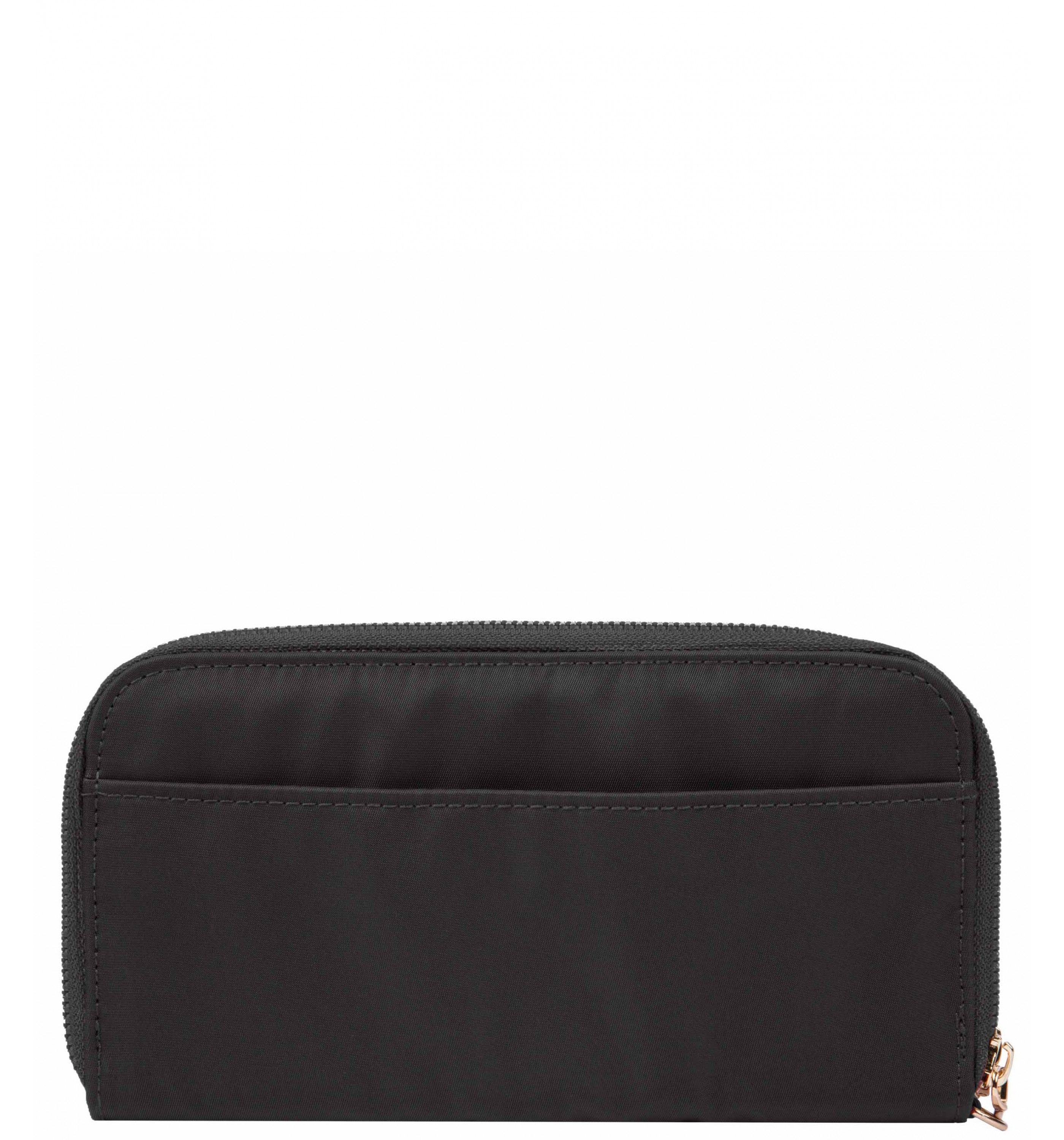 TRAVELONRFID-Blocking Double Zip Clutch Wallet