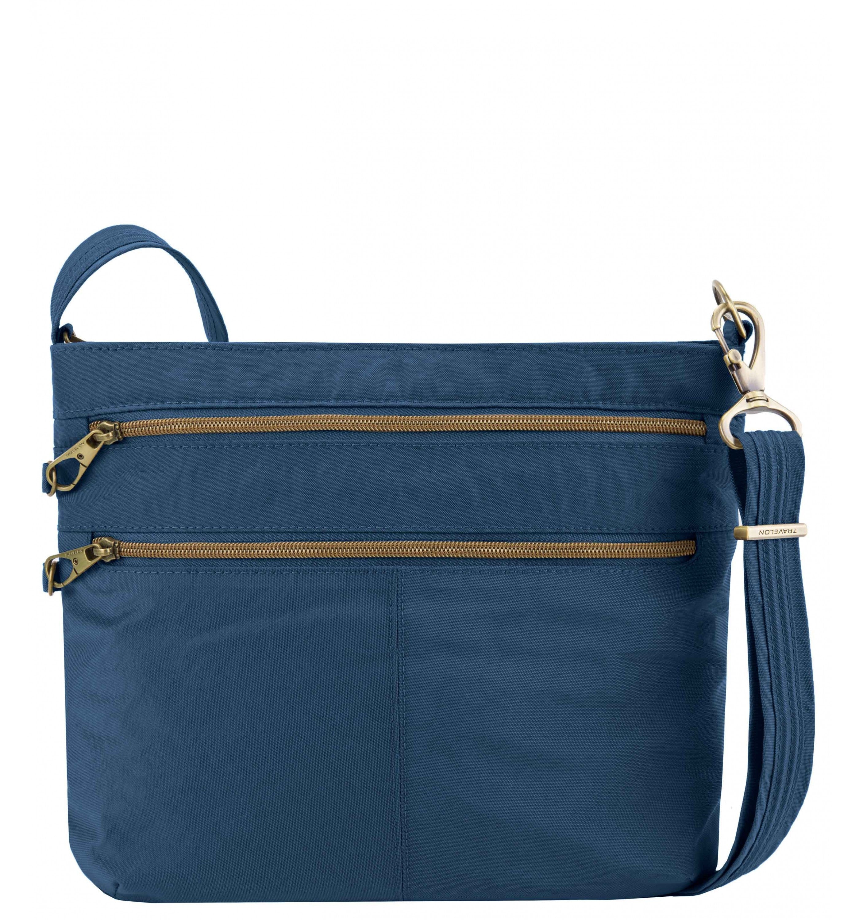 TRAVELONAnti-Theft Signature Double Zip Crossbody Bag