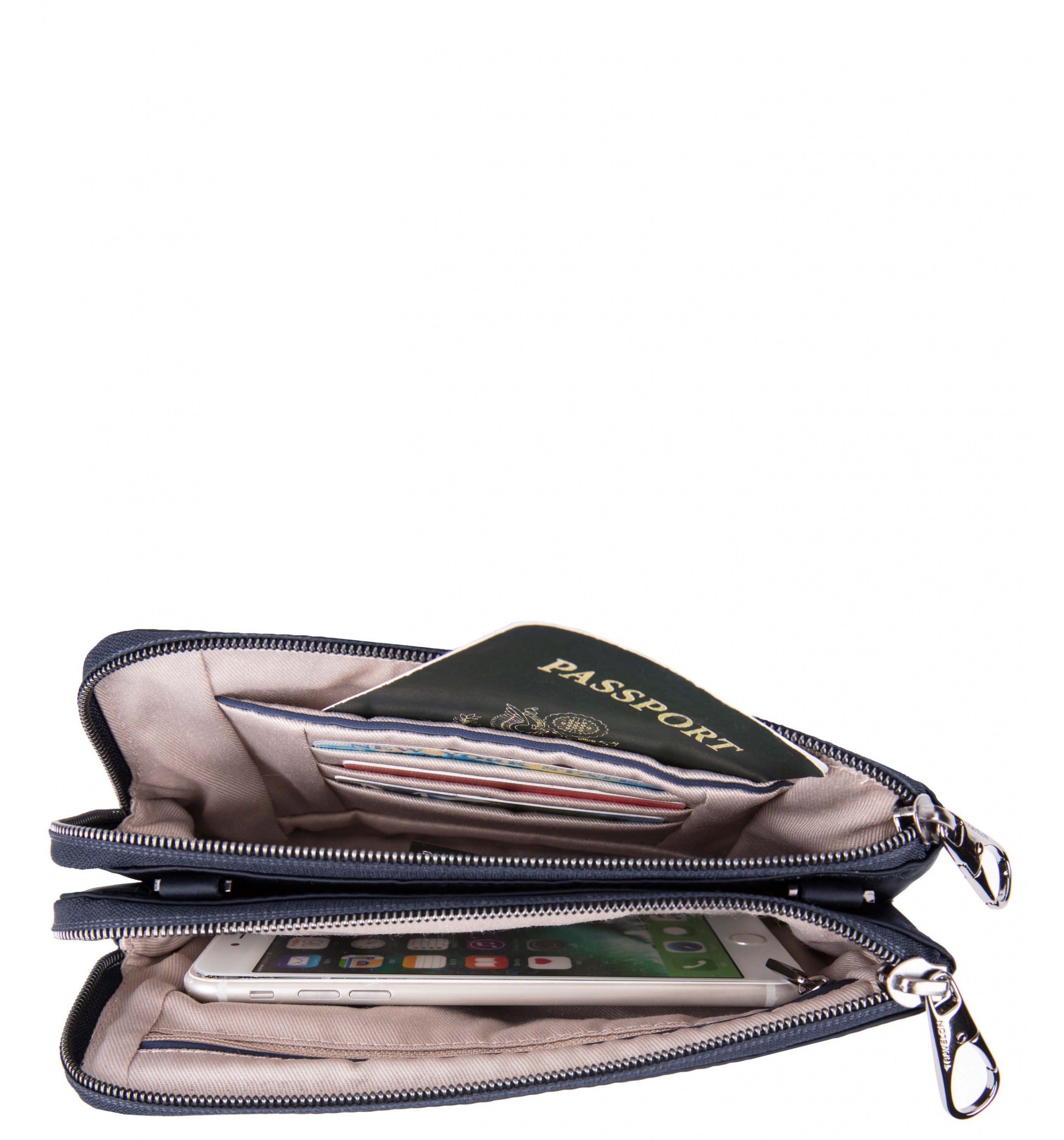 TRAVELONAnti-Theft Parkview Double Zip Crossbody Clutch