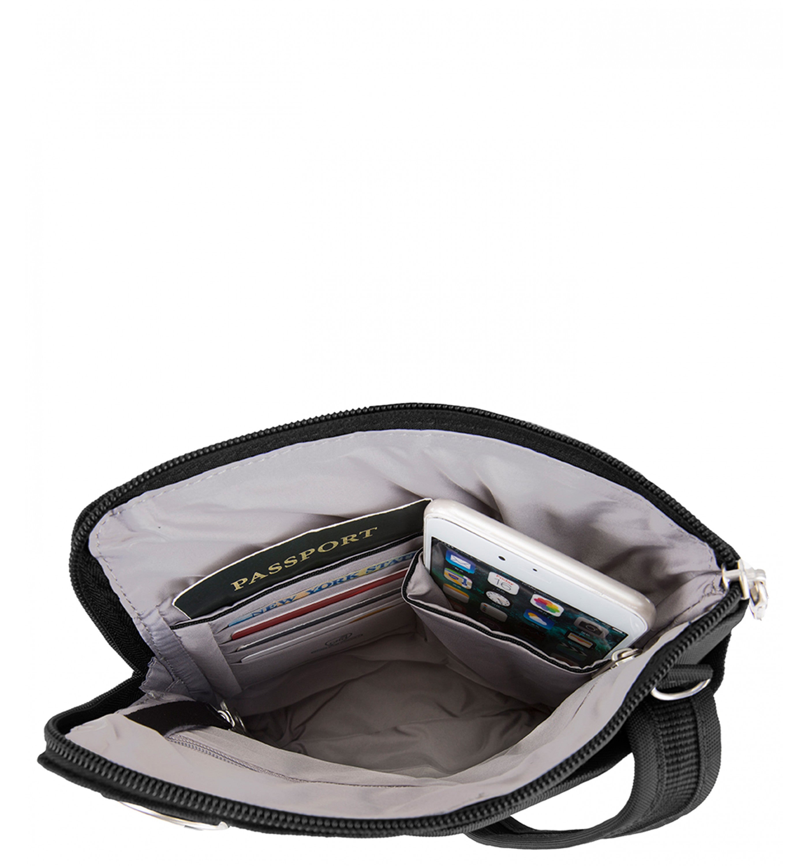 TRAVELONAnti-Theft Classic Slim Double Zip Crossbody Bag