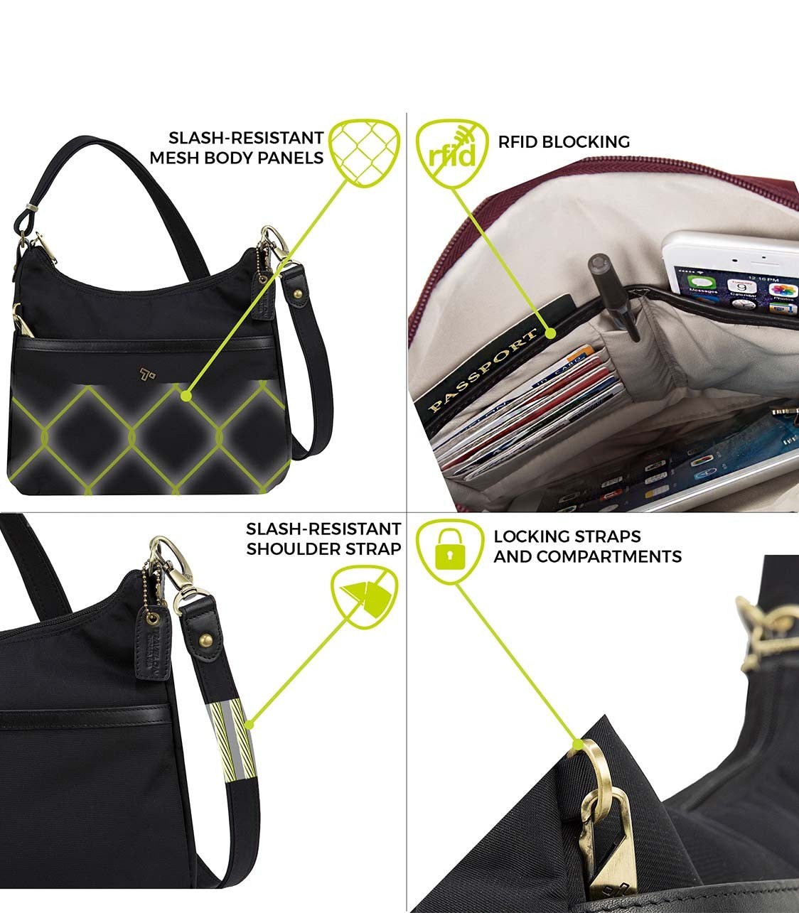 TRAVELONAnti-Theft LTD Hobo Bag