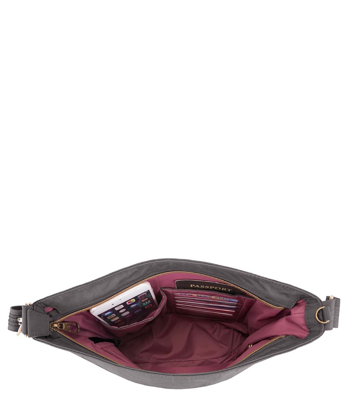 TRAVELONAnti-Theft Signature Double Zip Crossbody Bag