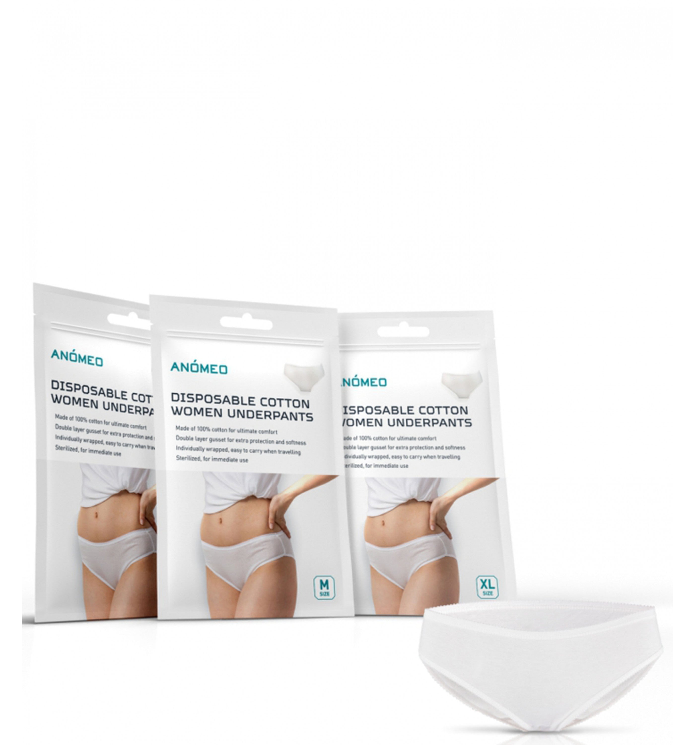 ANOMEOHigh Quality Disposable Underpants / Underwear for Women - 100% Cotton, 5 pcs in 1 pack
