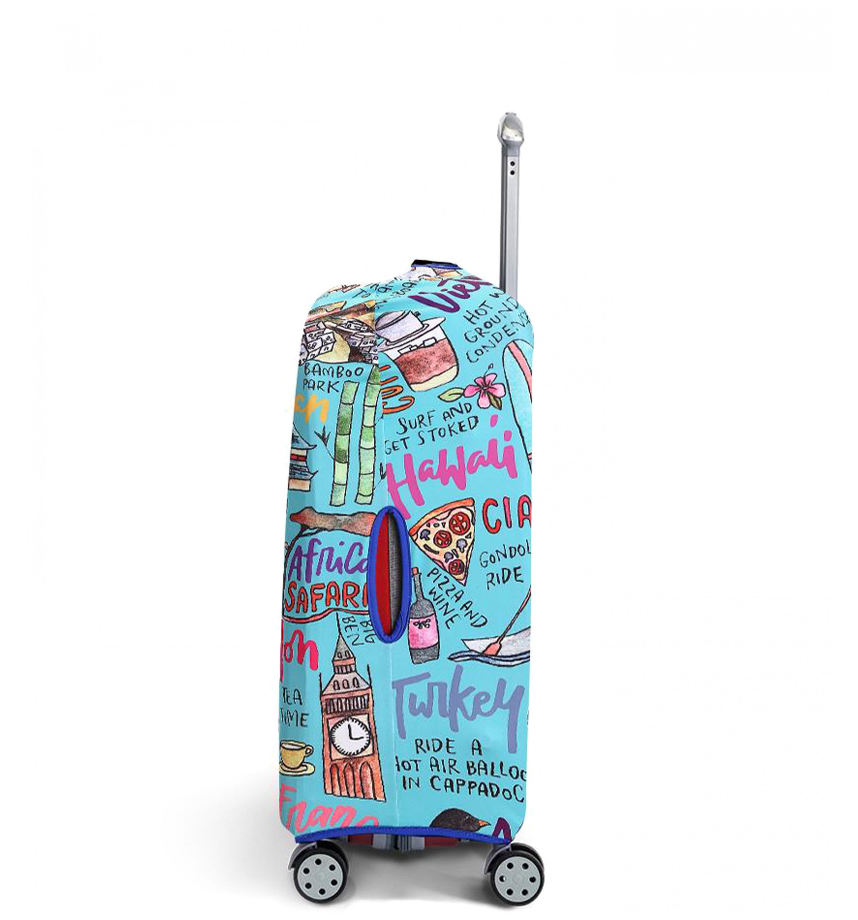 WANDERSKYEWanderskye Reversible Luggage Cover - Travel Journal (Medium) Accessories