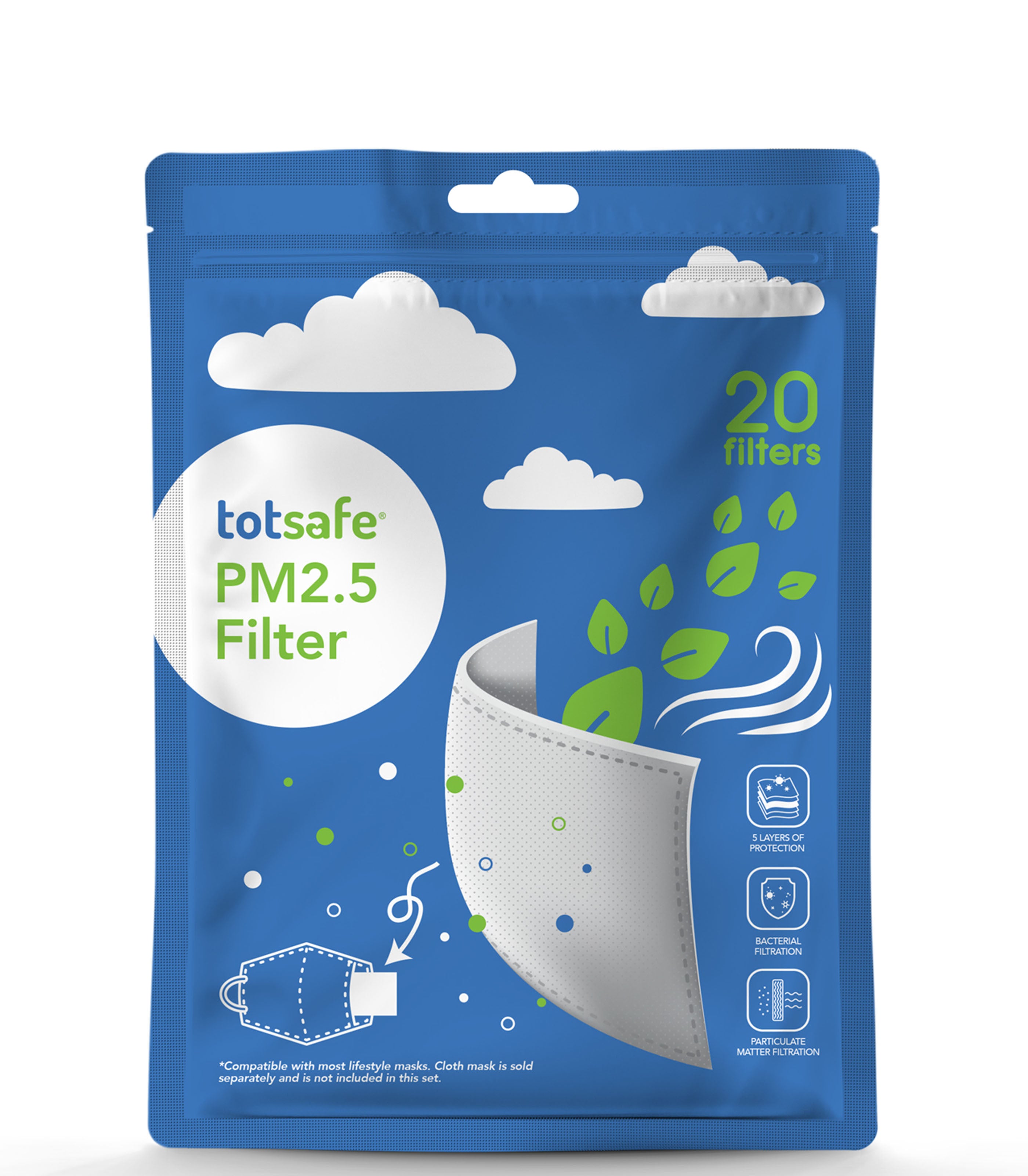 TOT SAFEPM2.5 MASK FILTER PACK (20s)