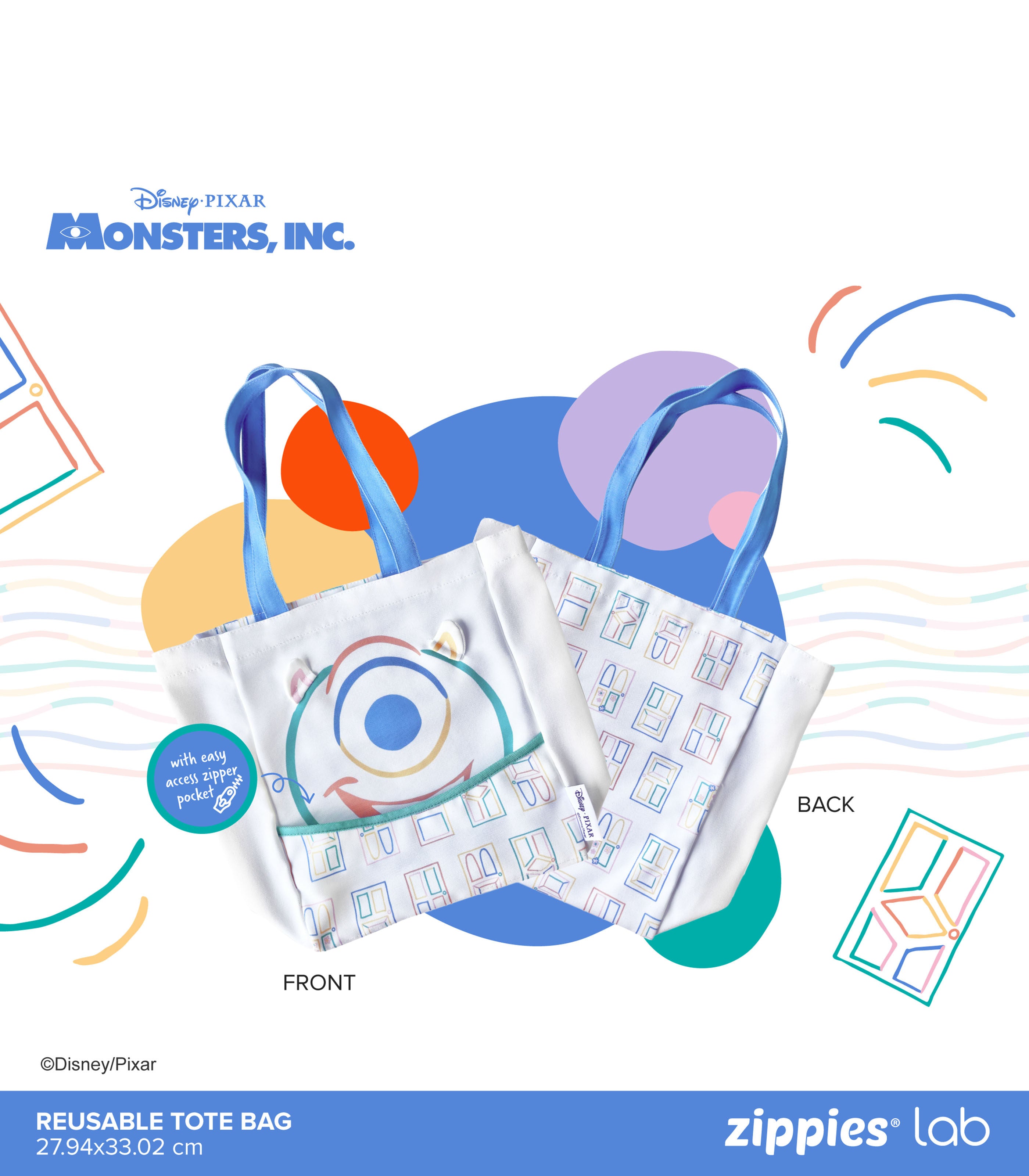 ZIPPIES LABDISNEY COLOUR YOUR WORLD EVERYDAY TOTE BAG- TOY STORY