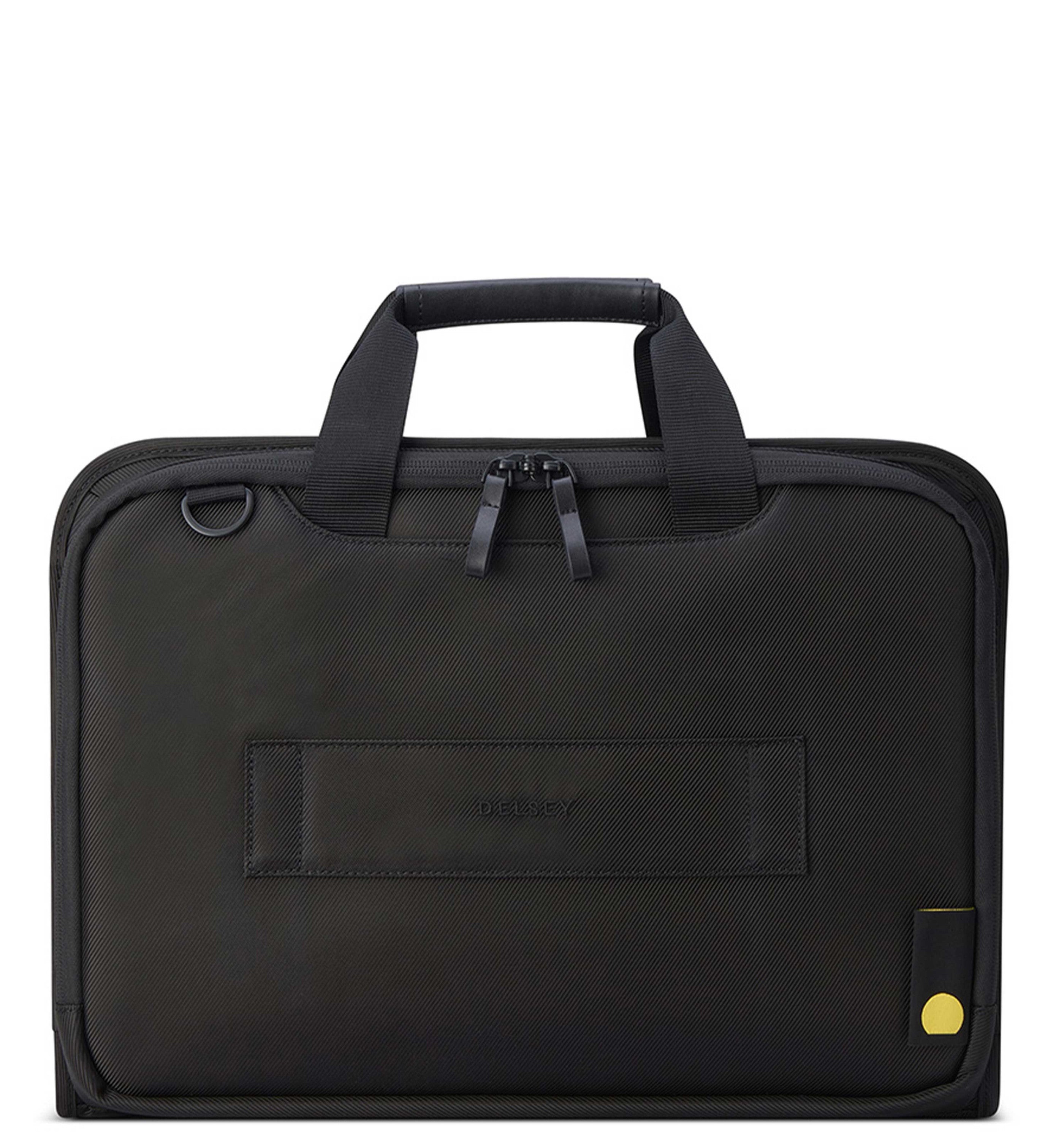 DELSEY PARISARCHE 2-CPT 14" SATCHEL BAG BLACK