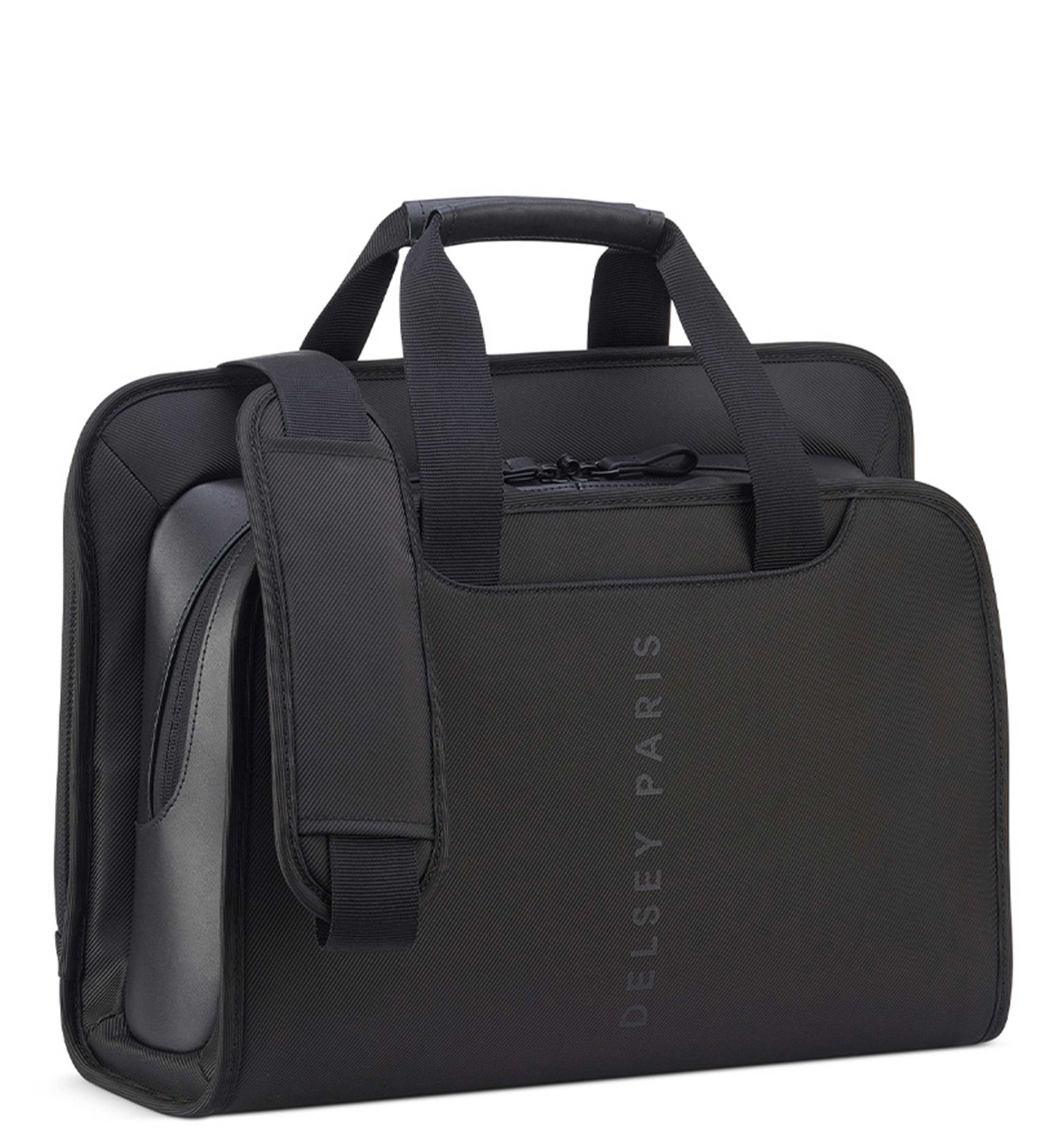 DELSEY PARISARCHE 2-CPT 14" SATCHEL BAG BLACK