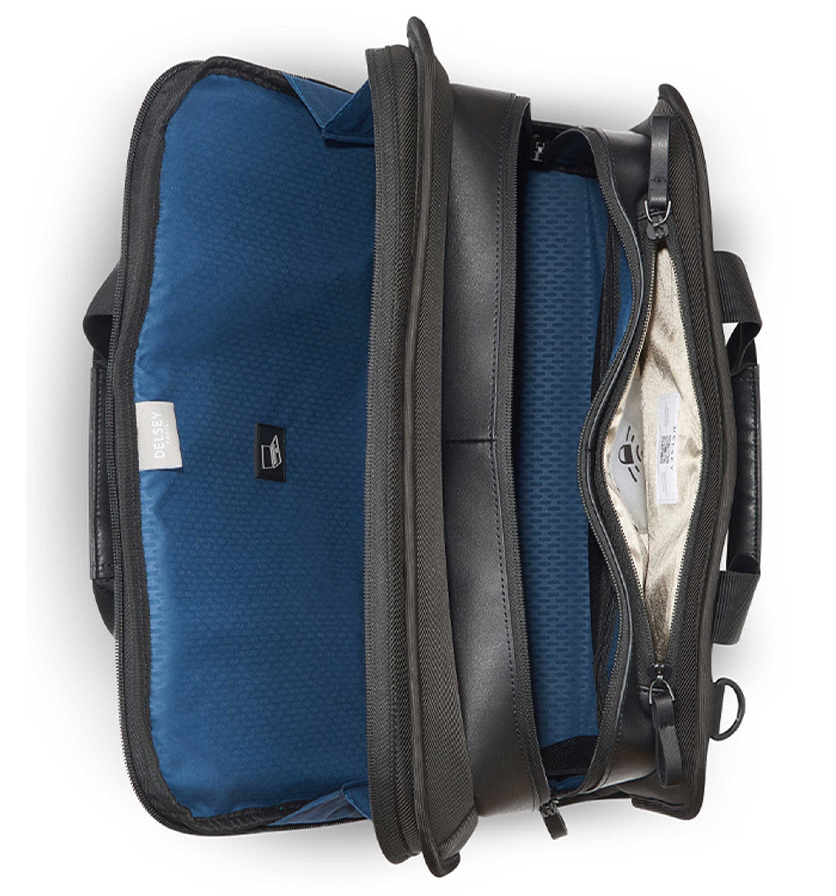 DELSEY PARISARCHE 2-CPT 14" SATCHEL BAG BLACK