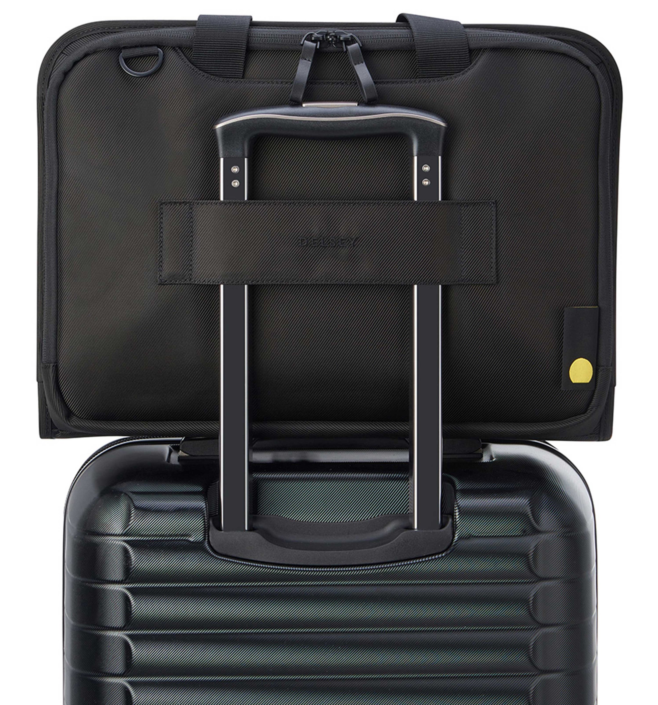 DELSEY PARISARCHE 2-CPT 14" SATCHEL BAG BLACK