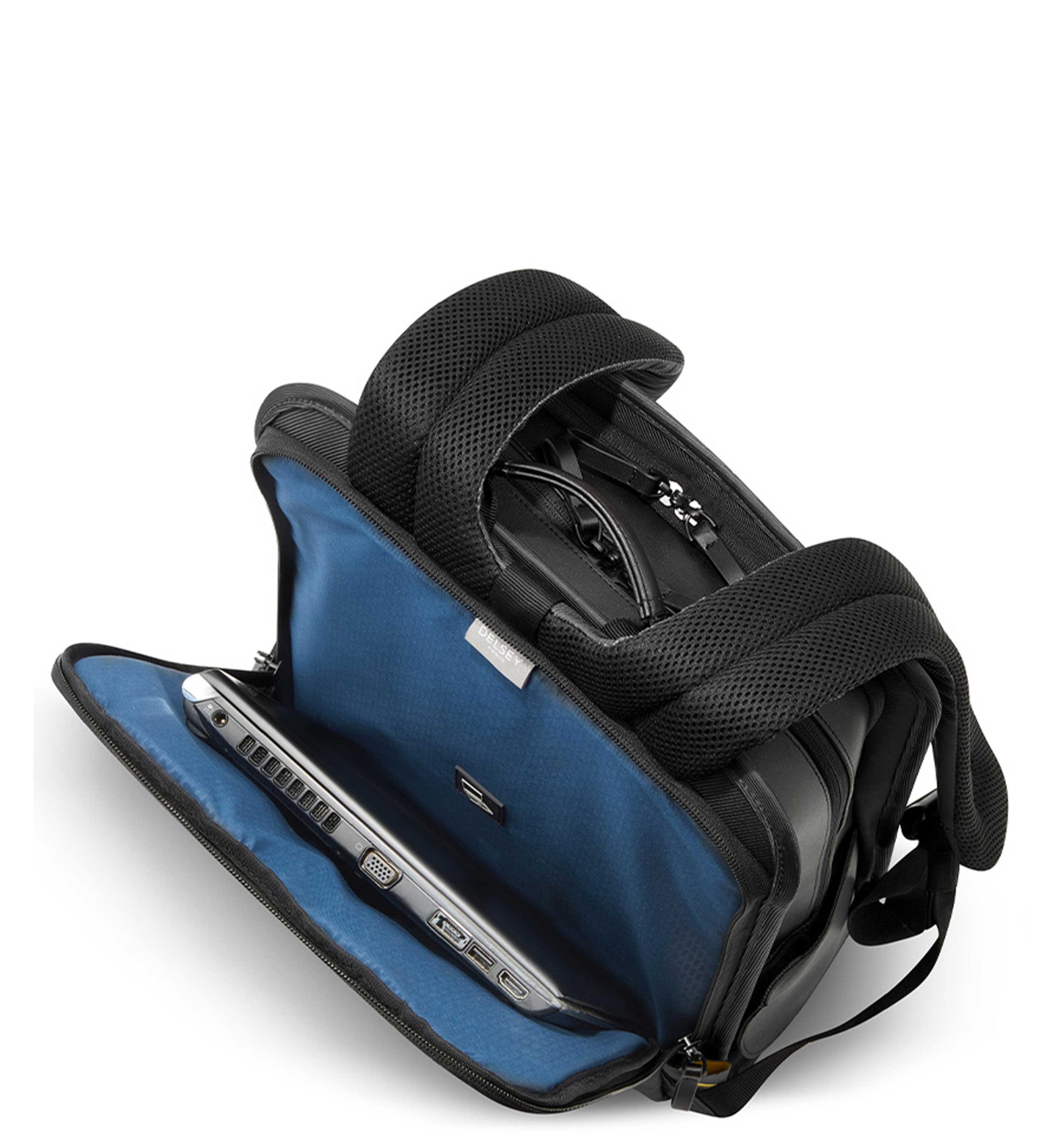 DELSEY PARISARCHE 2-CPT 14" BACKPACK BLACK