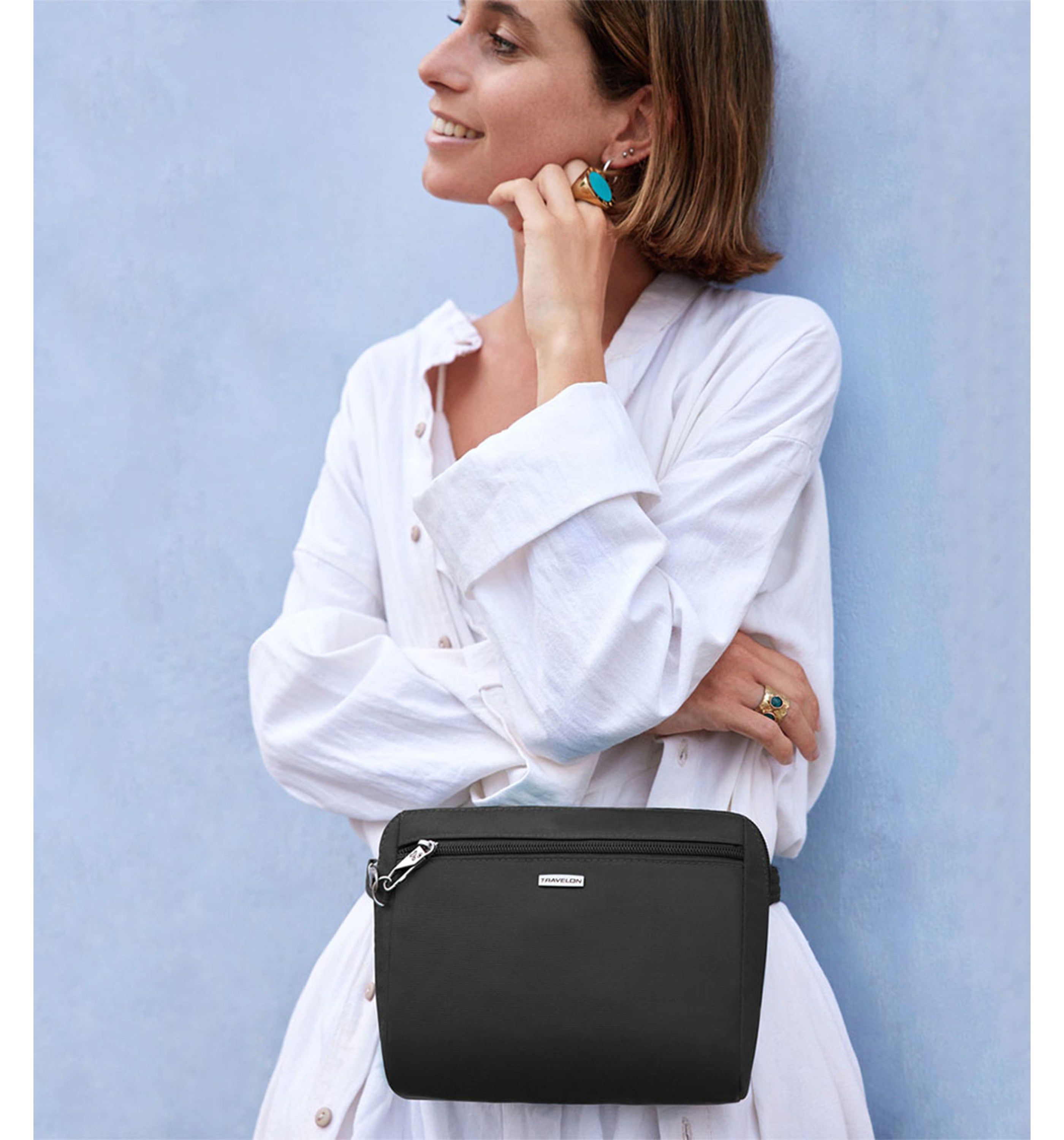 TRAVELONAnti-Theft Classic Convertible Crossbody And Waist Pack