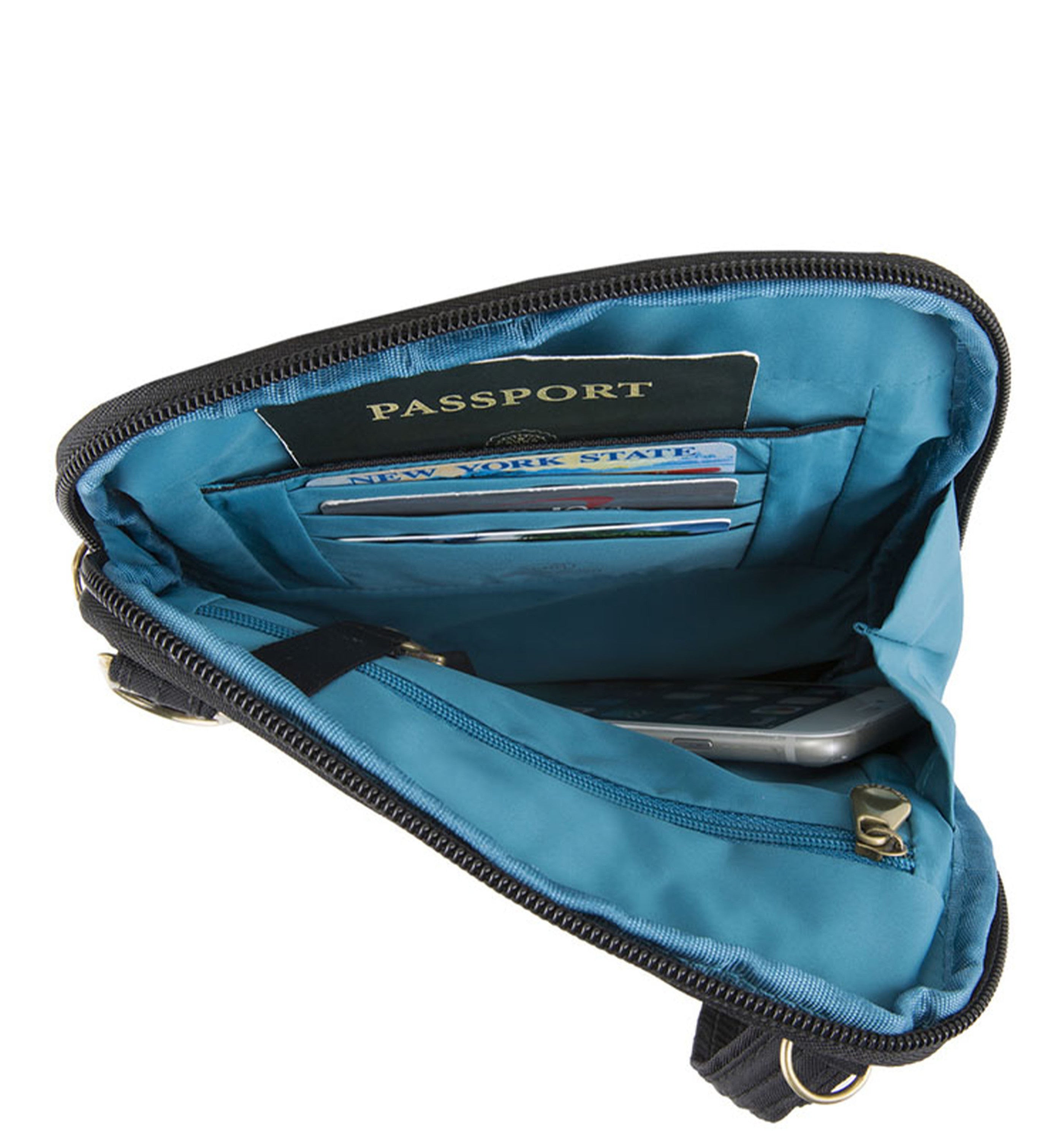 TRAVELONAnti-Theft Signature Quilted Slim Pouch