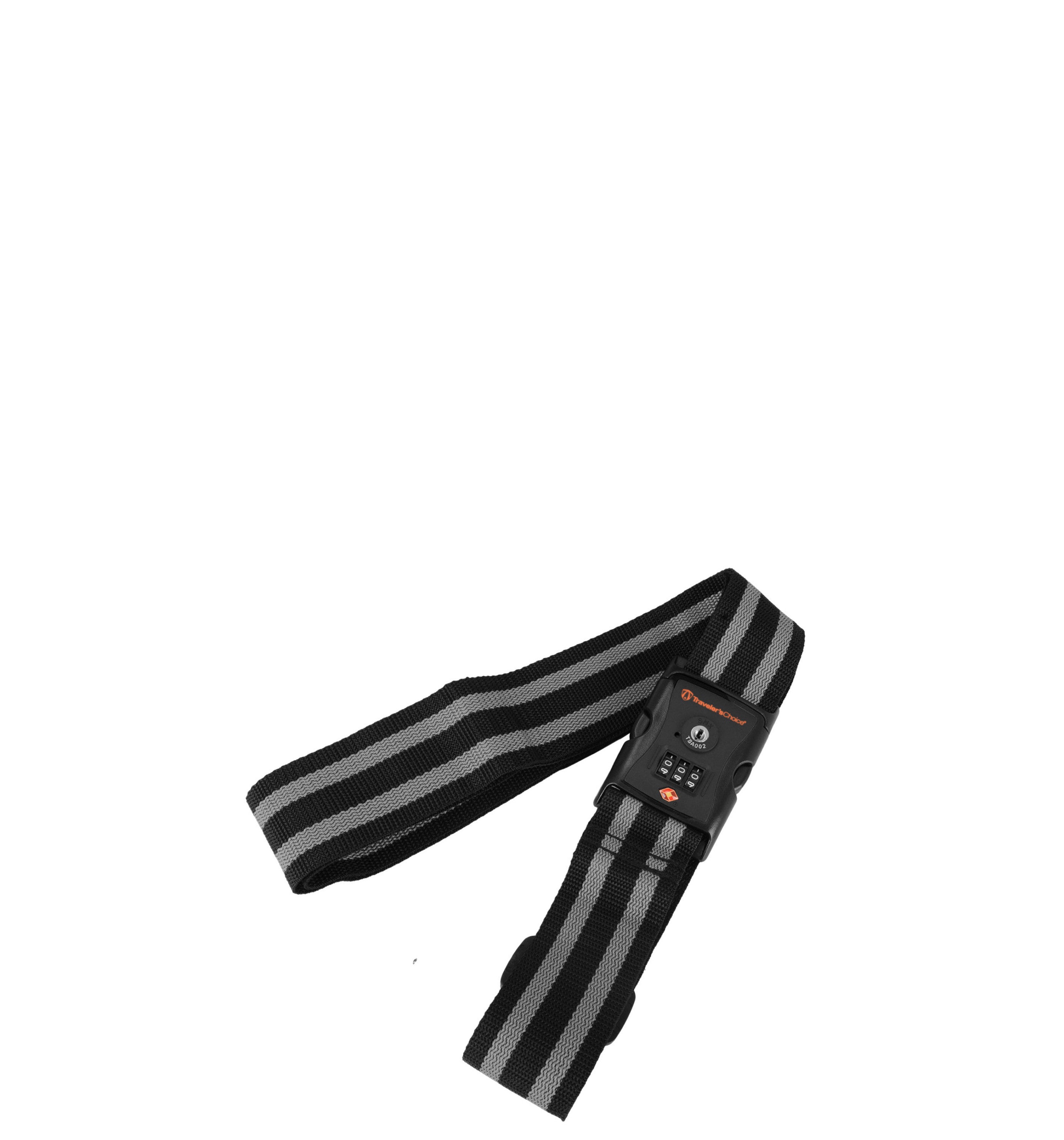 TRAVELERS CHOICELUGGAGE STRAP WITH TSA COMBINATION LOCK BLACK