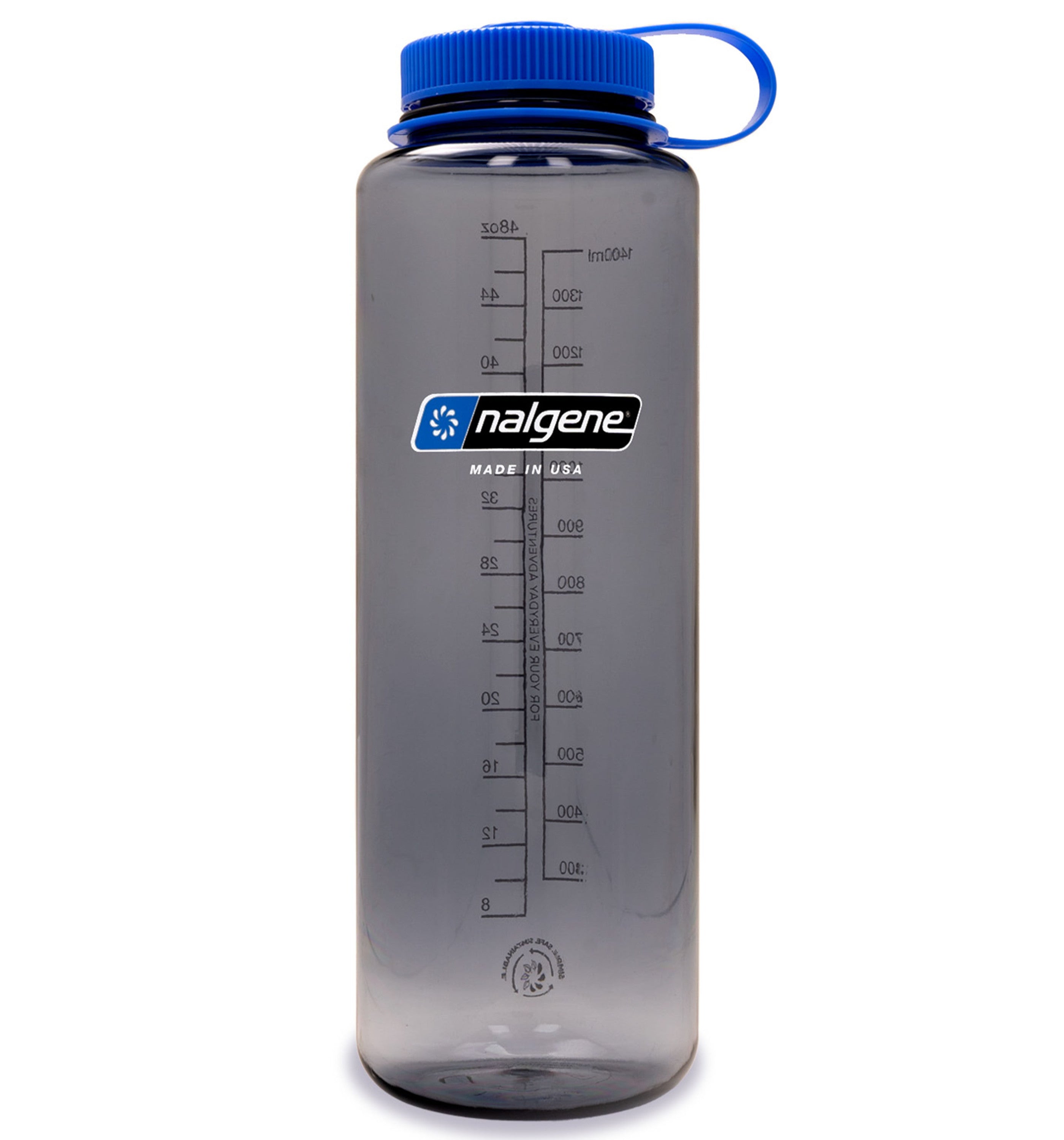 NALGENE48oz Silo Grey, Blue Cap, Sustain Accessories