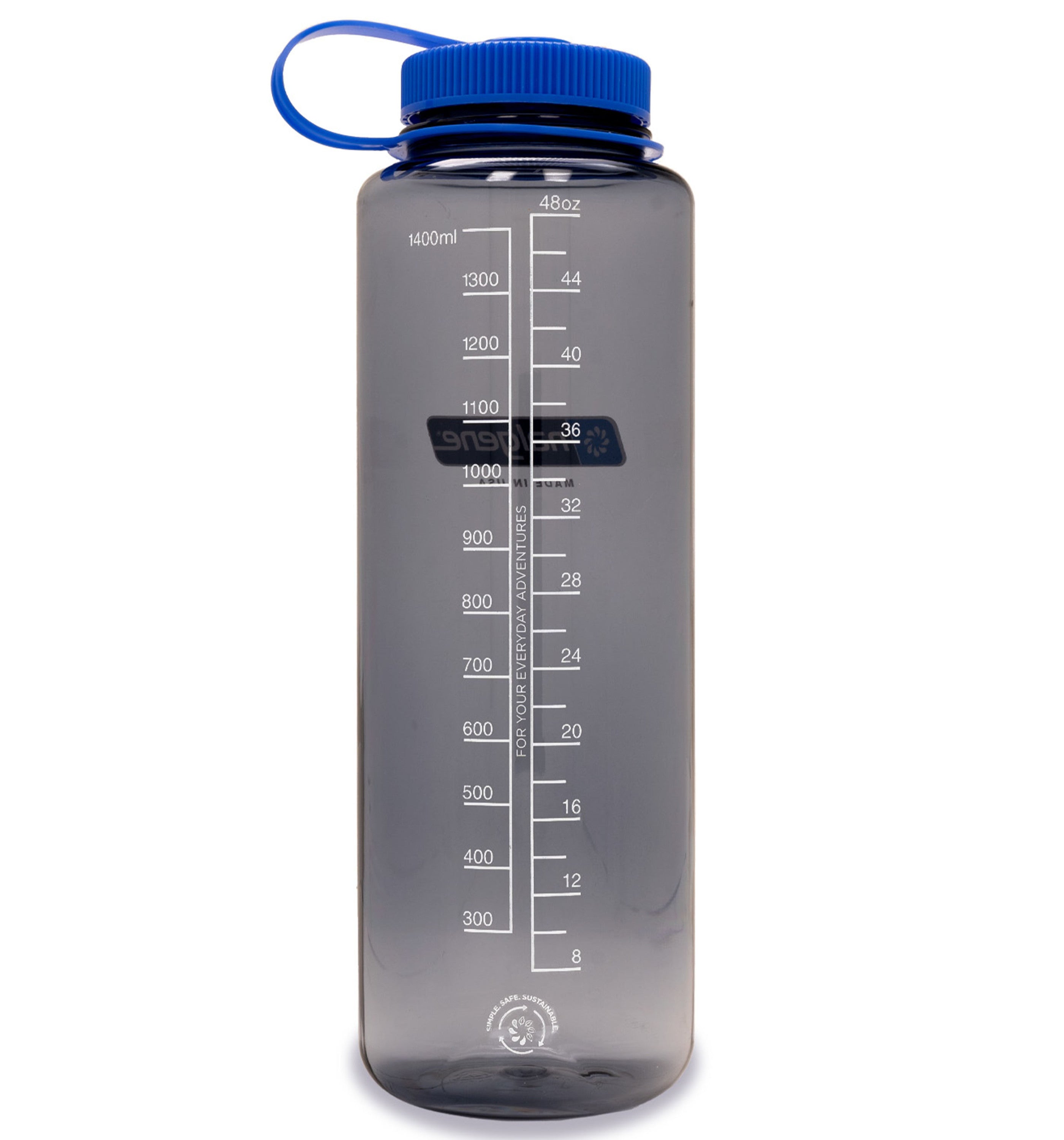 NALGENE48oz Silo Grey, Blue Cap, Sustain Accessories