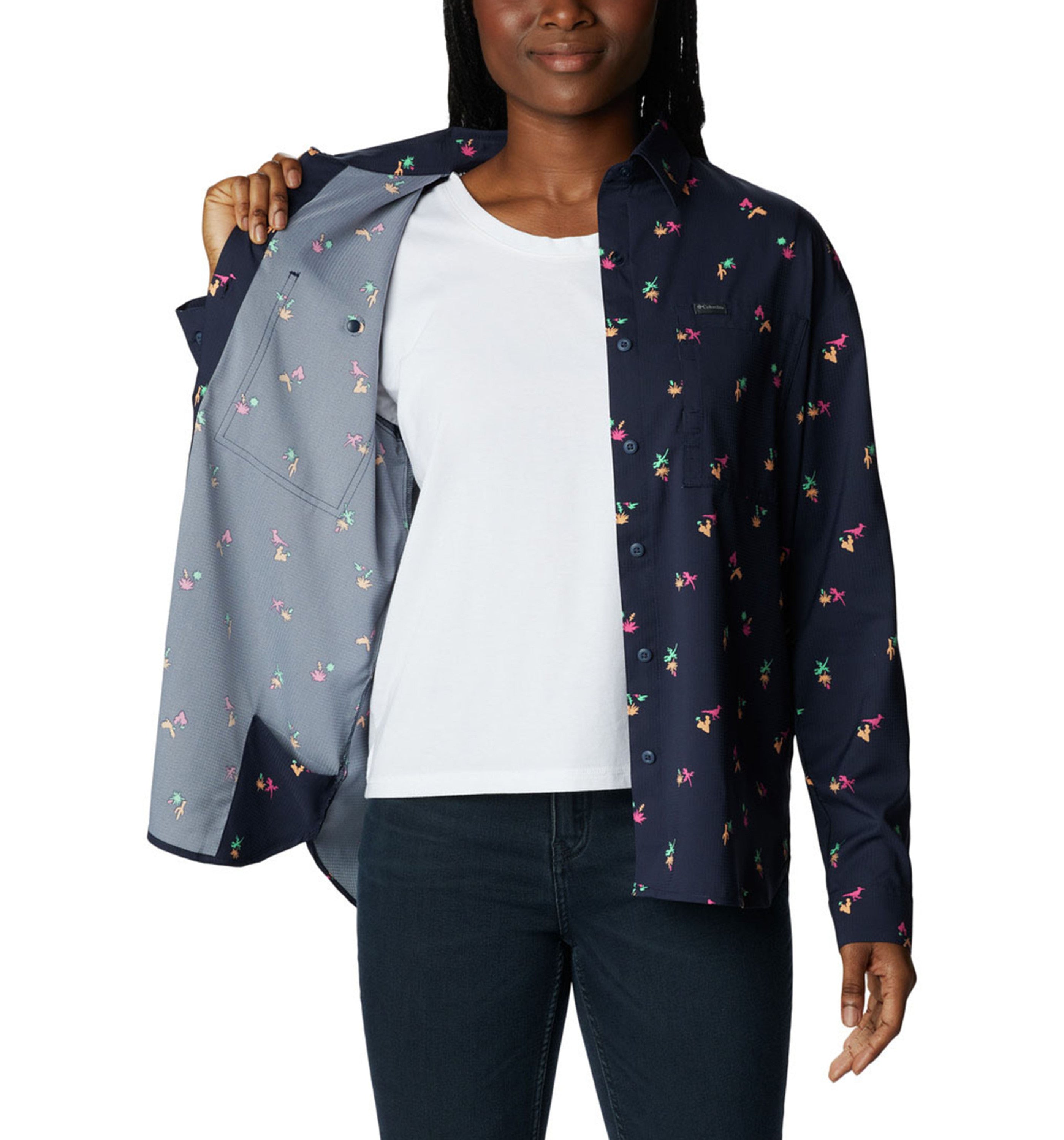 COLUMBIA SPORTSWEARColumbia Women's Silver Ridge Utility Patterned Woven Long Sleeve Shirt