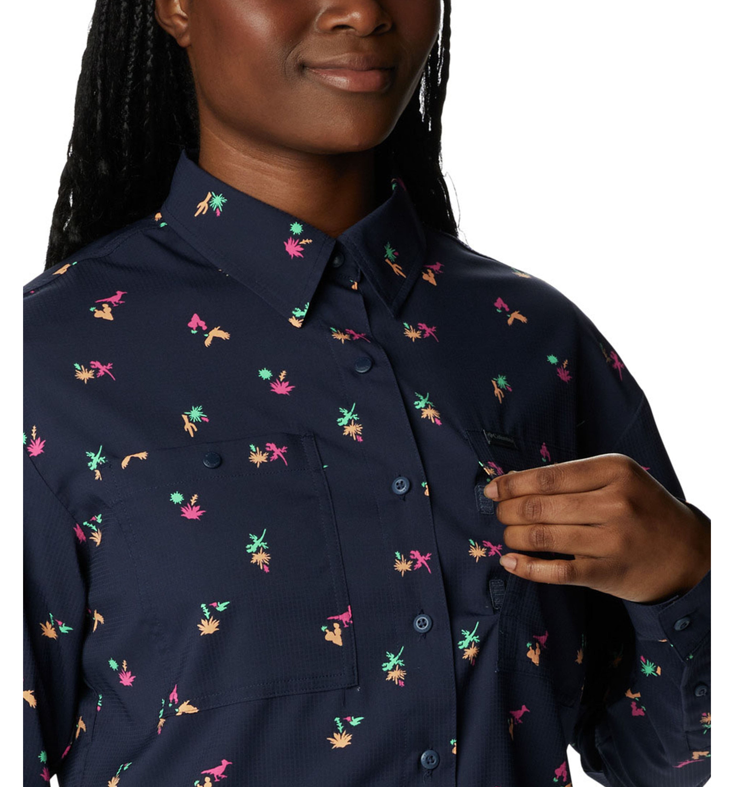 COLUMBIA SPORTSWEARColumbia Women's Silver Ridge Utility Patterned Woven Long Sleeve Shirt