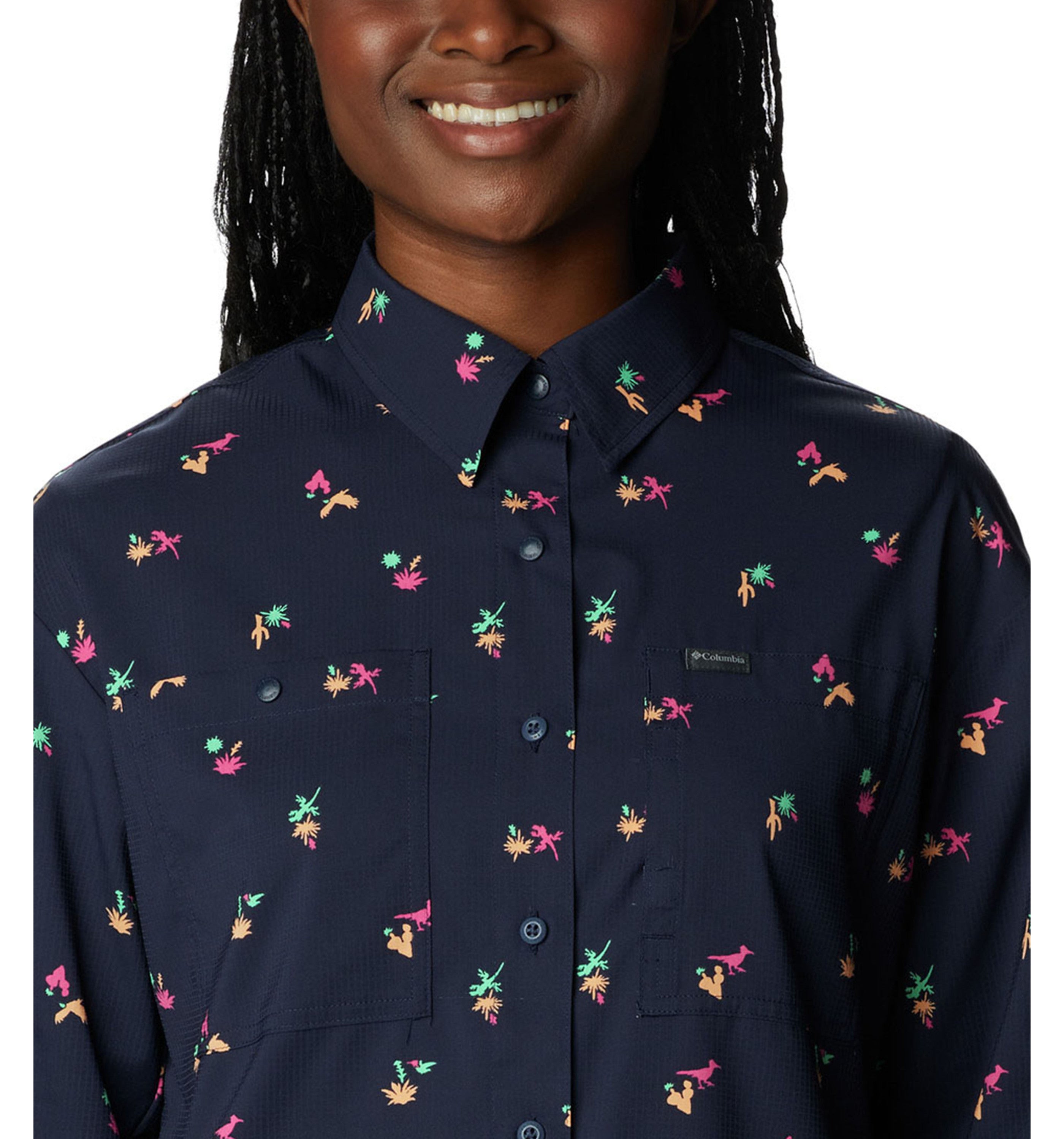 COLUMBIA SPORTSWEARColumbia Women's Silver Ridge Utility Patterned Woven Long Sleeve Shirt