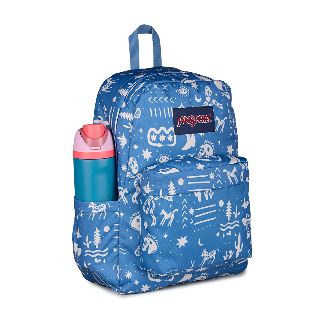 JANSPORTJANSPORT SUPERBREAK PLUS YEEHAW AND HORSES ELEMENTAL BLUE 26L