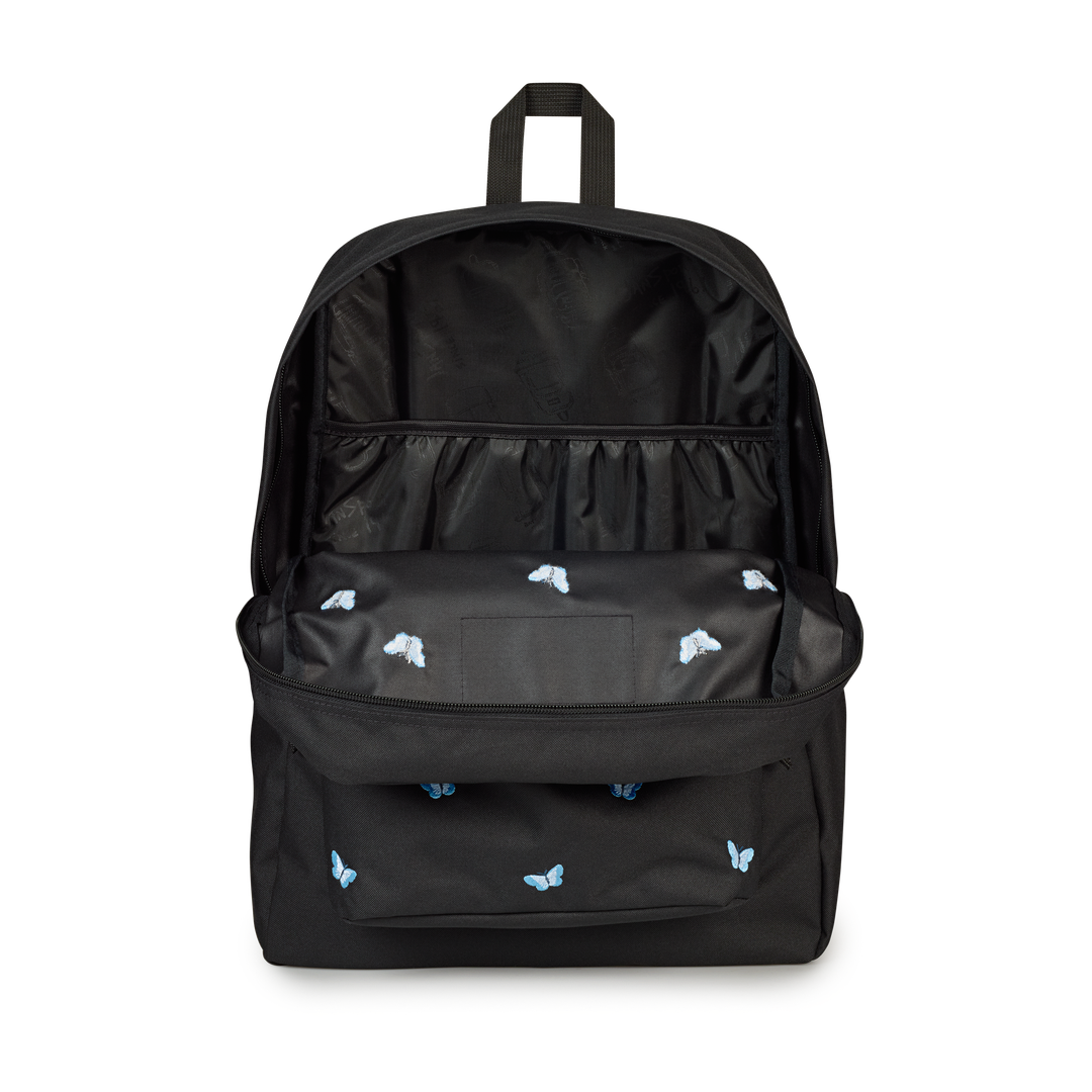 JANSPORTJANSPORT SUPERBREAK PLUS FX TINY BUTTERFLIES BLACK 26L