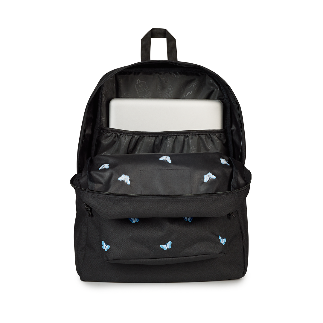 JANSPORTJANSPORT SUPERBREAK PLUS FX TINY BUTTERFLIES BLACK 26L