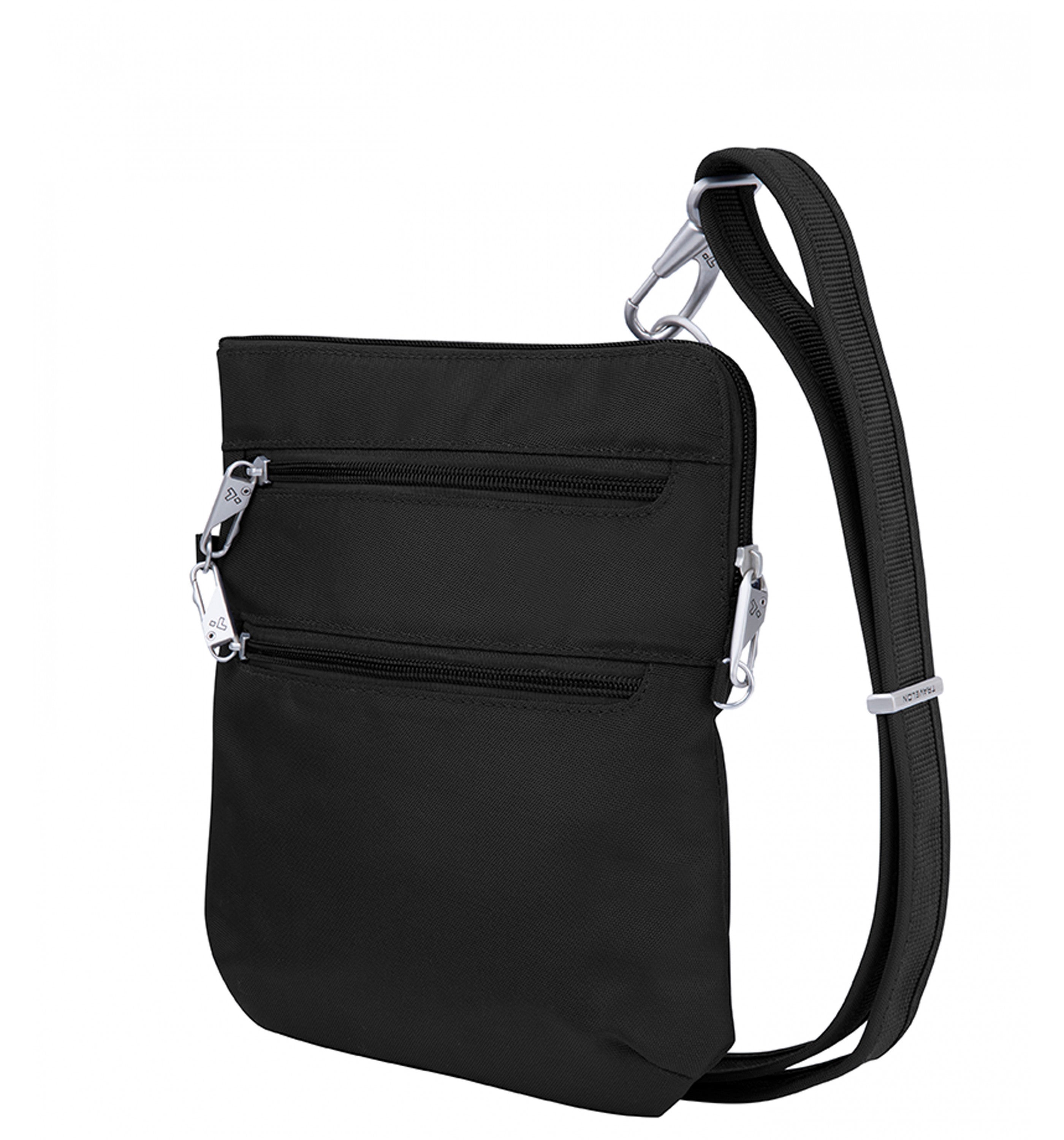 Anti-Theft Classic Slim Double Zip Crossbody Bag