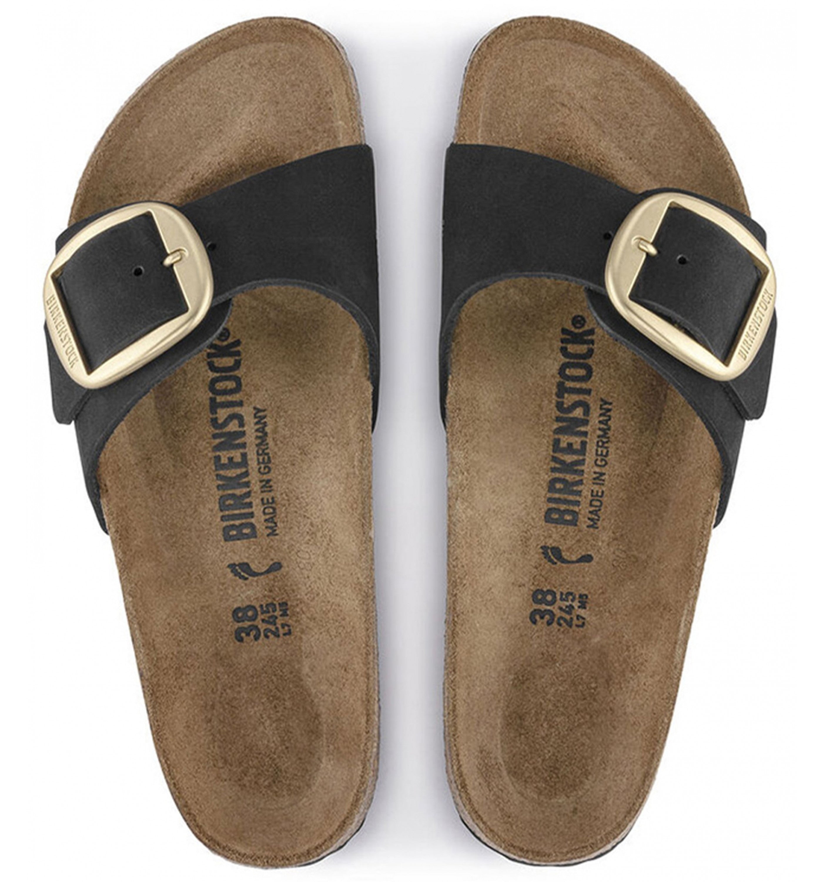 Madrid Big Buckle Nubuck Womens Black - Main Image